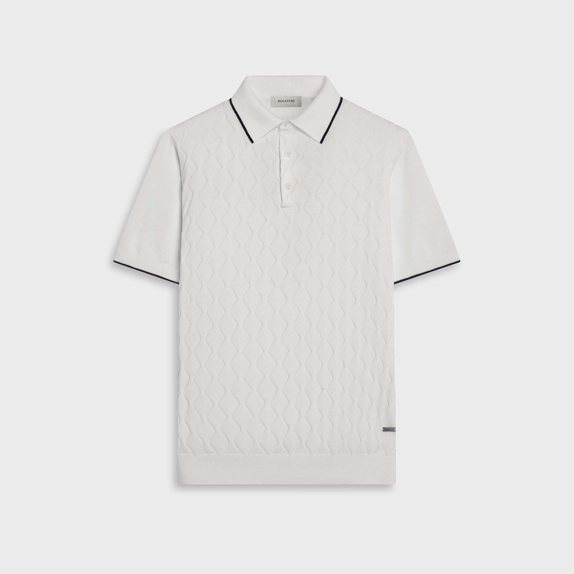 Diamond Wave Short-Sleeve Polo Sweater