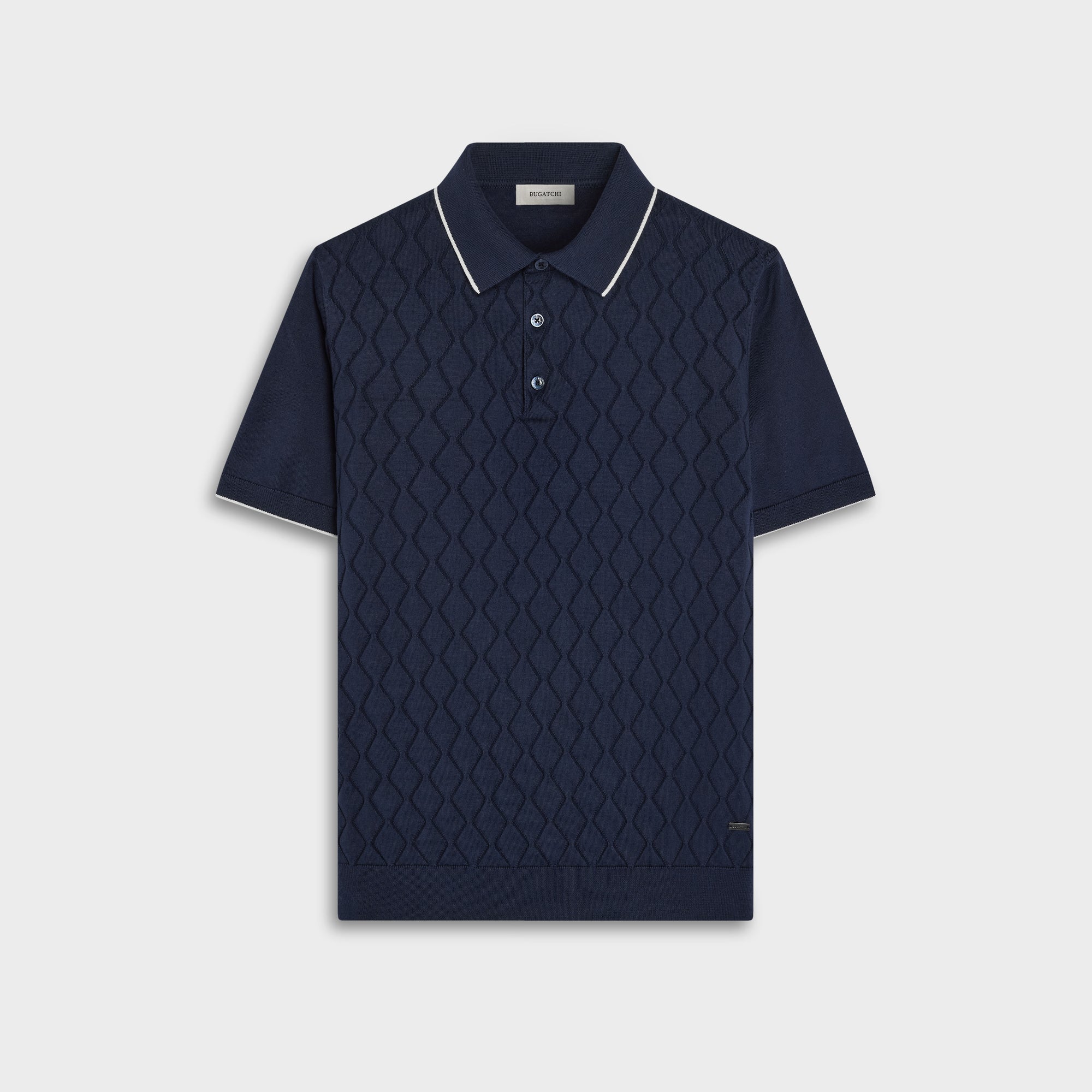 Diamond Wave Short-Sleeve Polo Sweater
