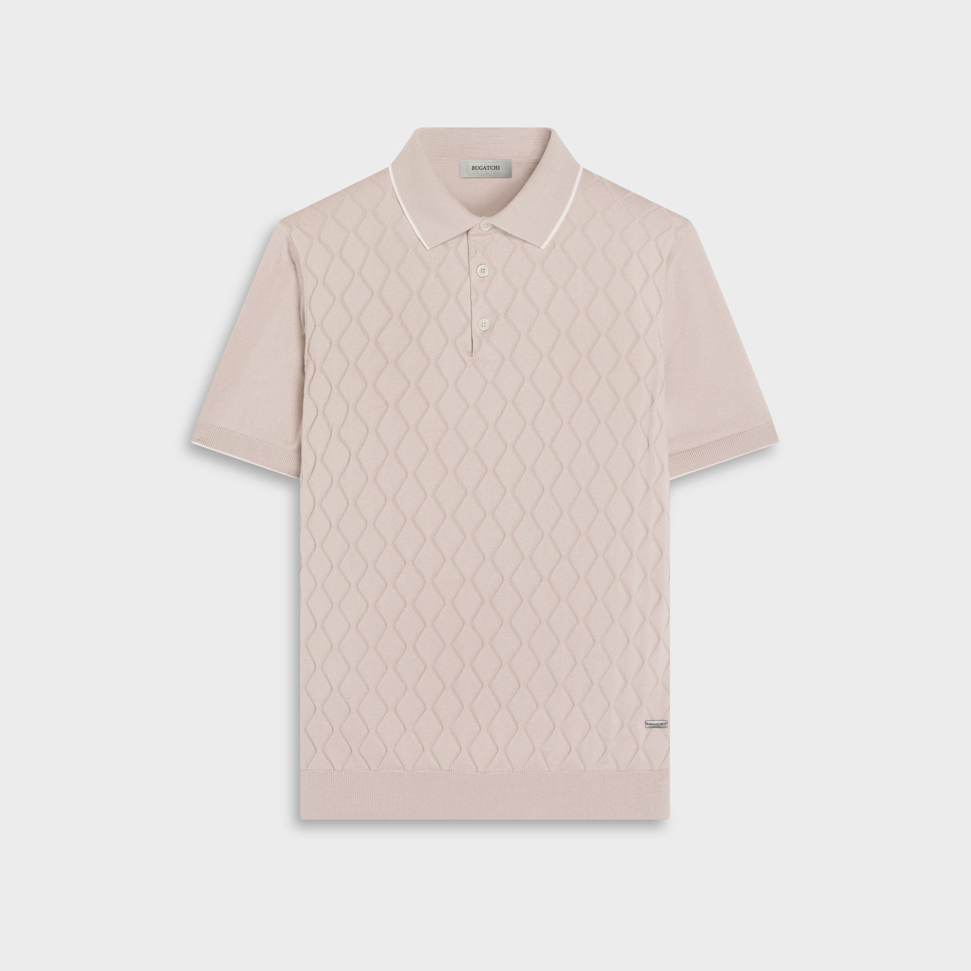Diamond Wave Short-Sleeve Polo Sweater