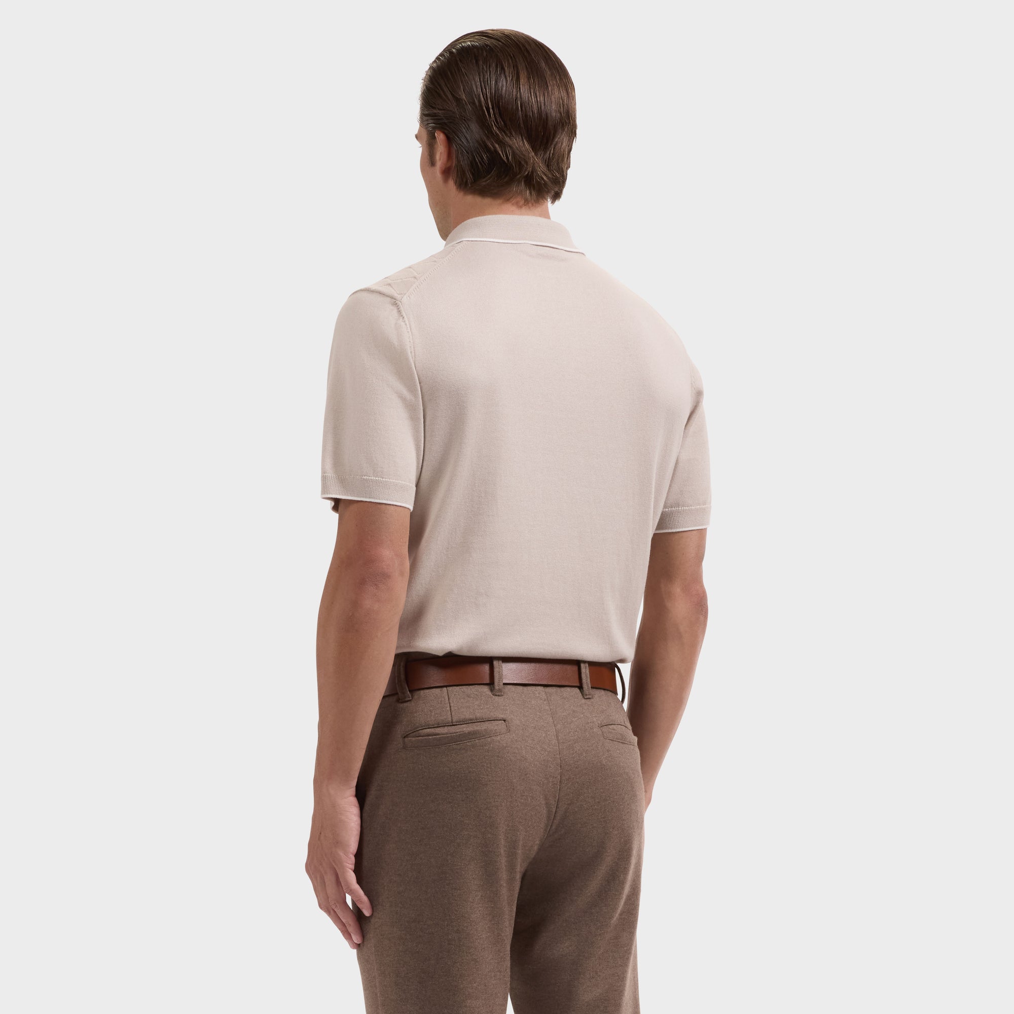 Diamond Wave Short-Sleeve Polo Sweater