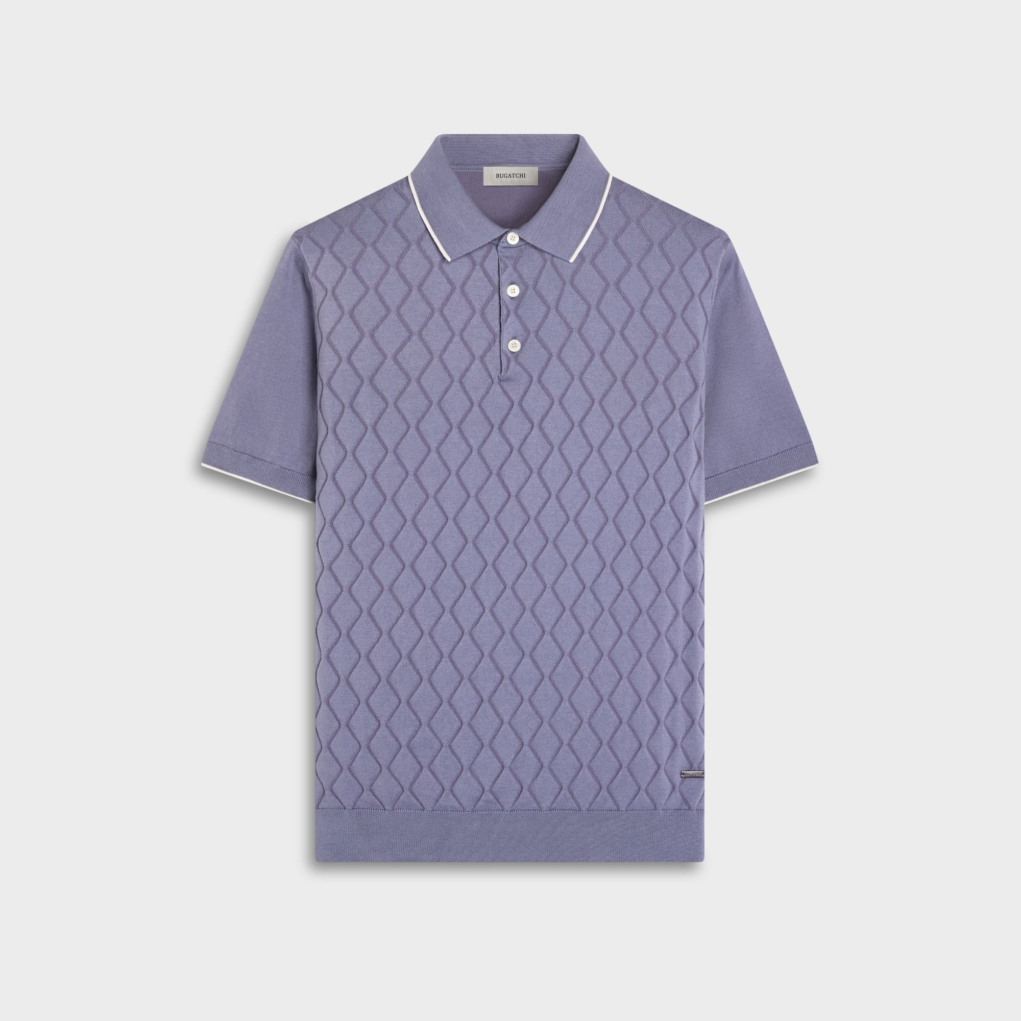 Diamond Wave Short-Sleeve Polo Sweater