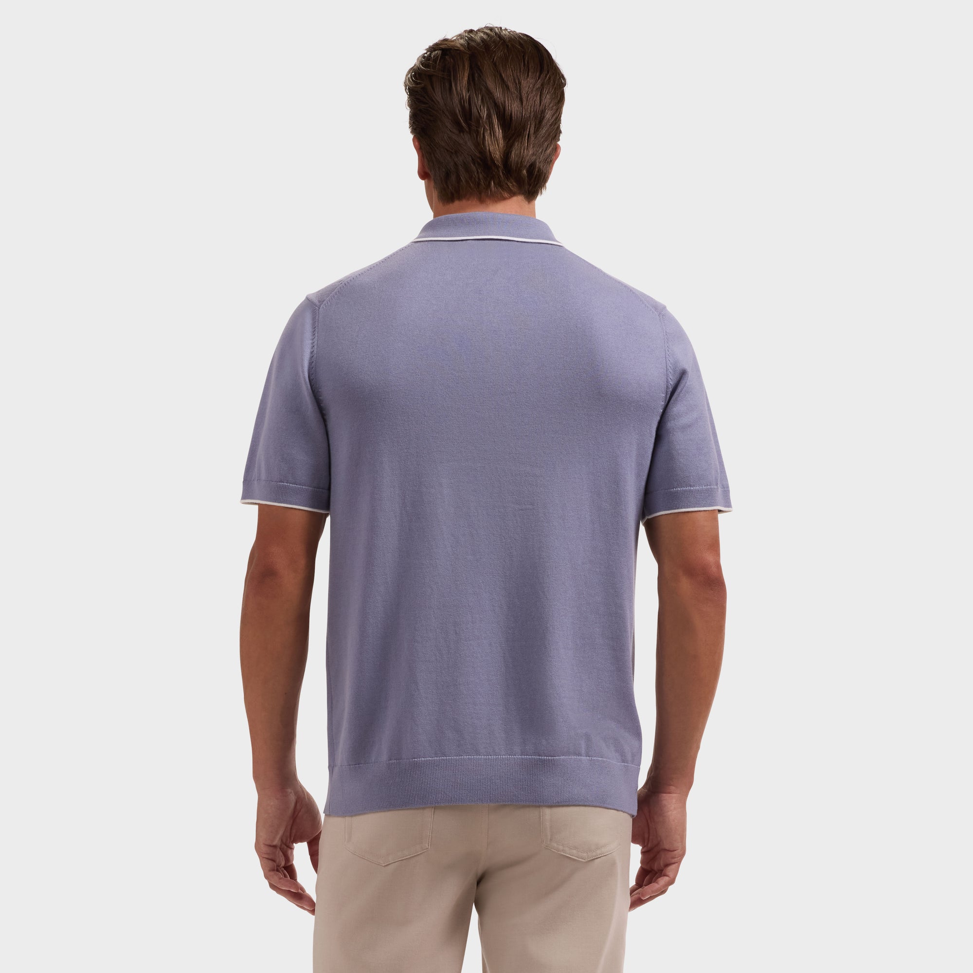Diamond Wave Short-Sleeve Polo Sweater