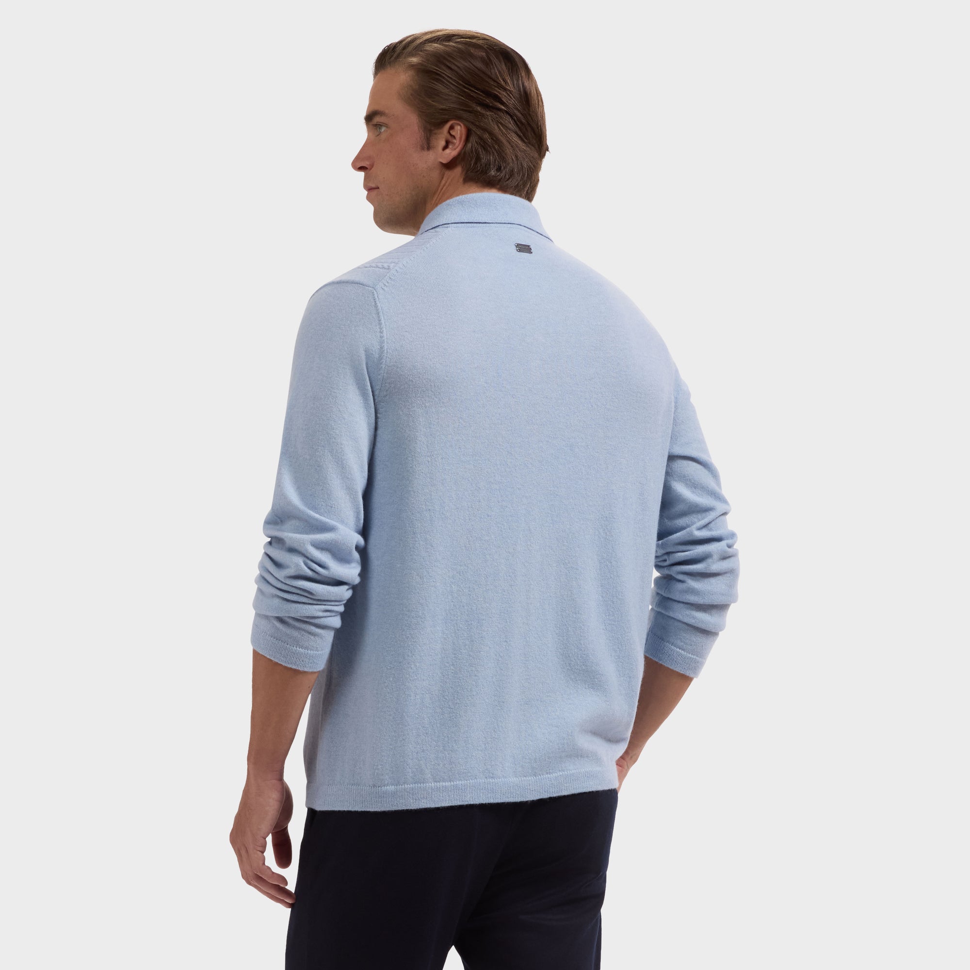 Rope Cable Full Button Polo Sweater