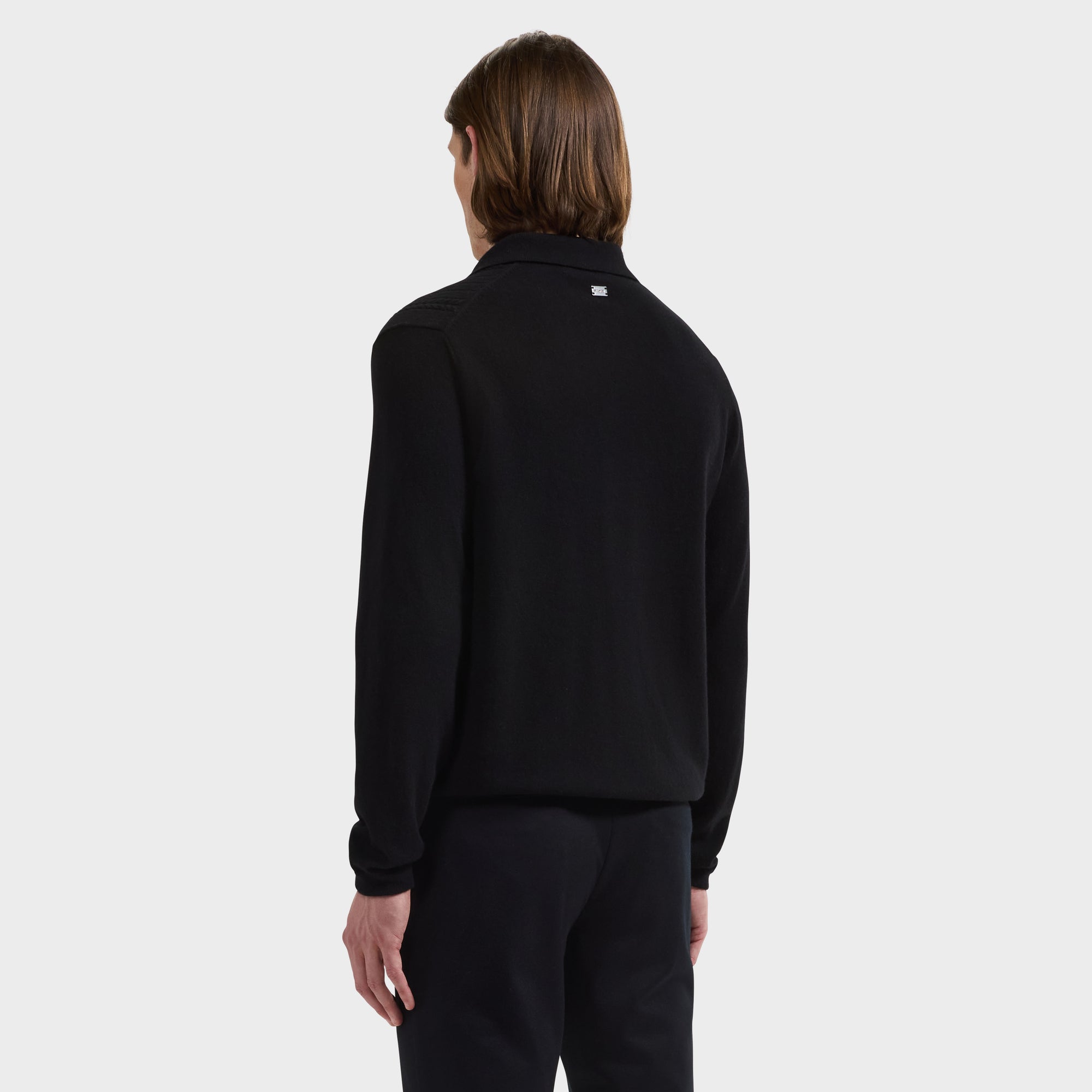 Rope Cable Full Button Polo Sweater