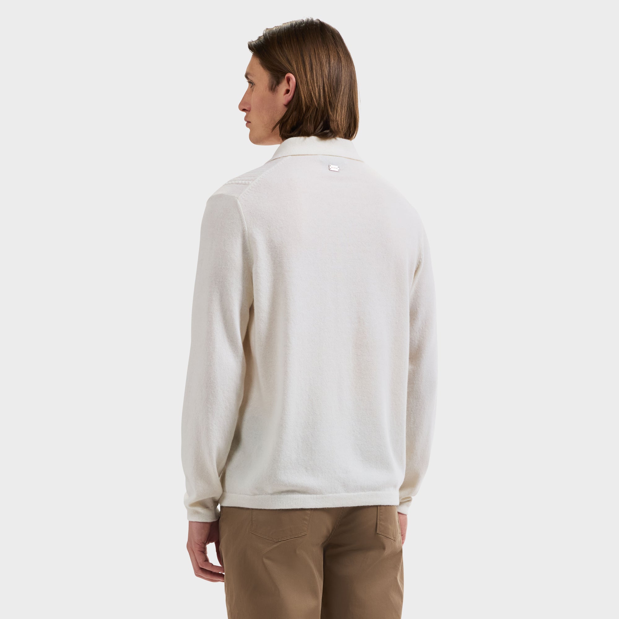 Rope Cable Full Button Polo Sweater