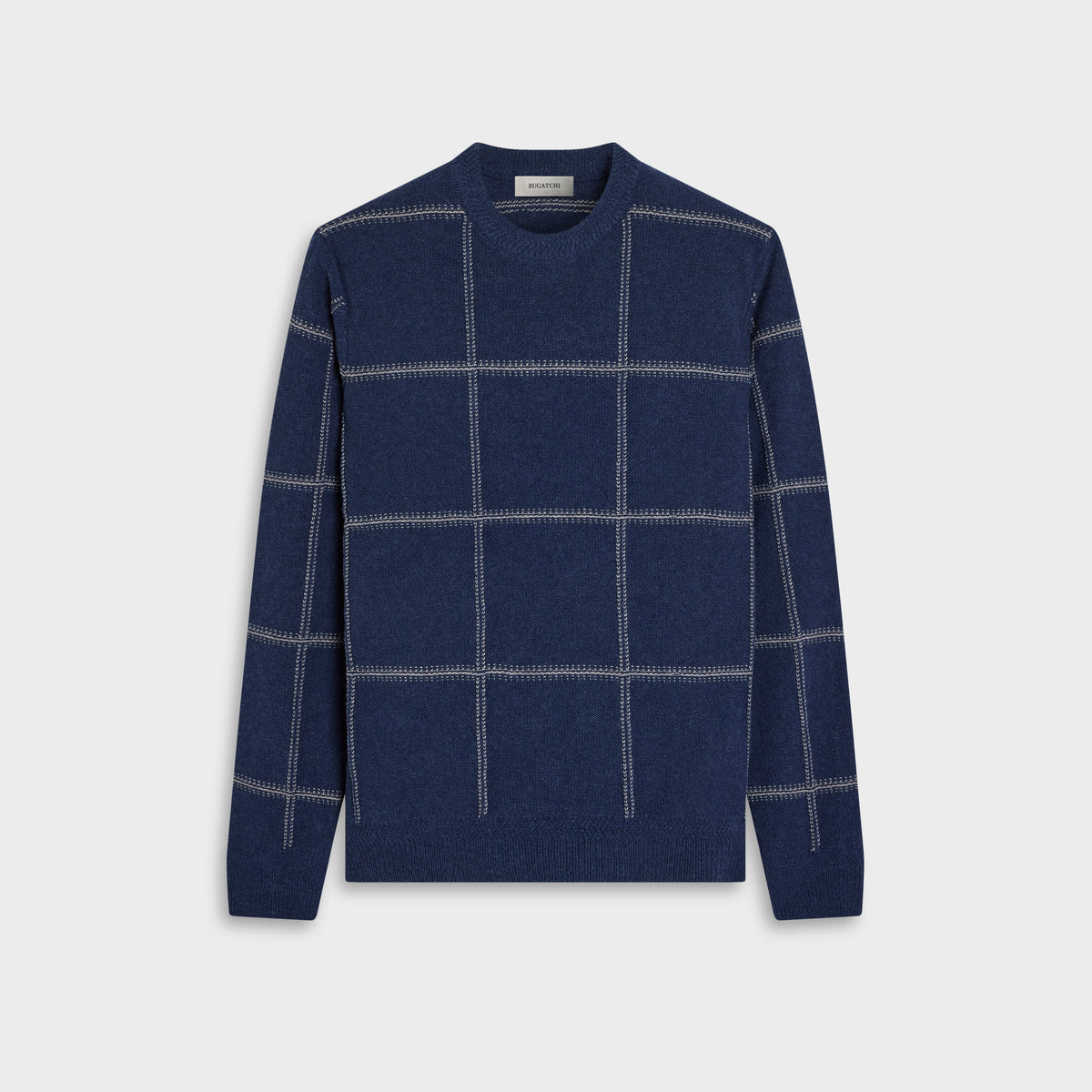 Windowpane Crewneck Sweater