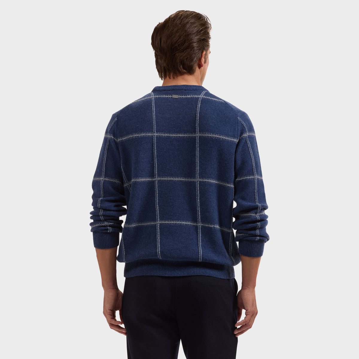Windowpane Crewneck Sweater