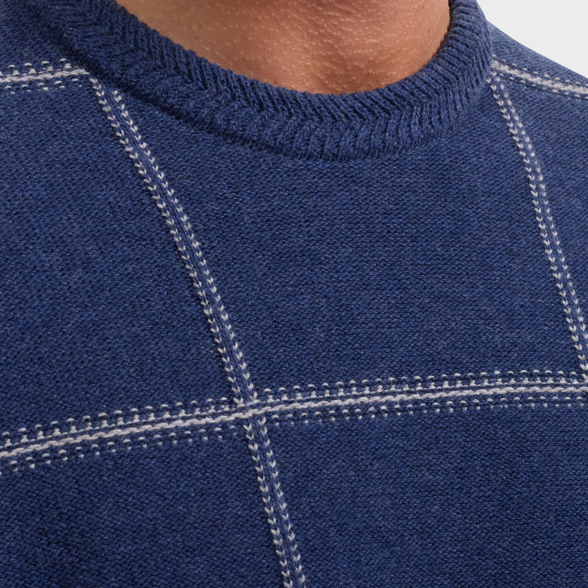 Windowpane Crewneck Sweater