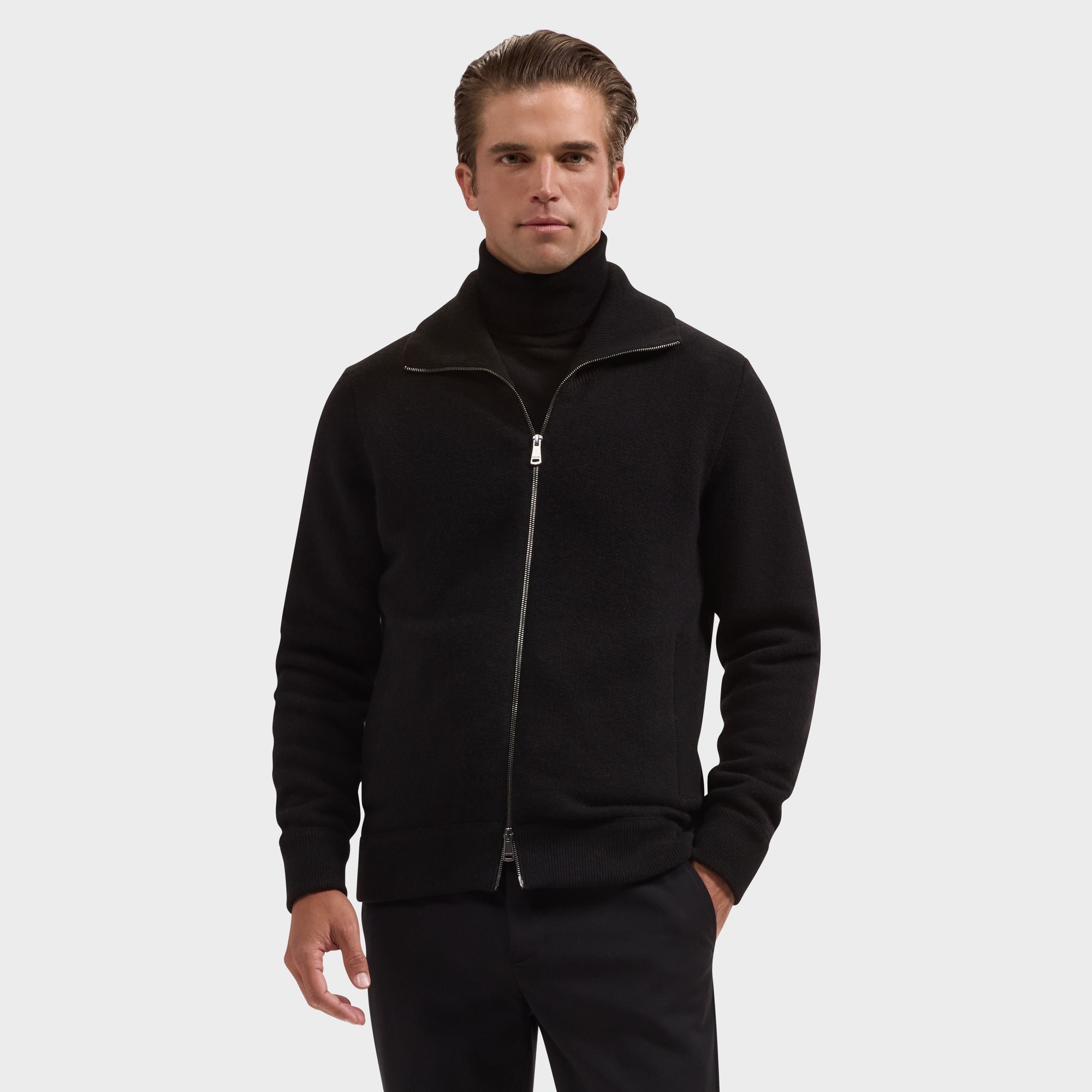 Melange Full Zip Sweater