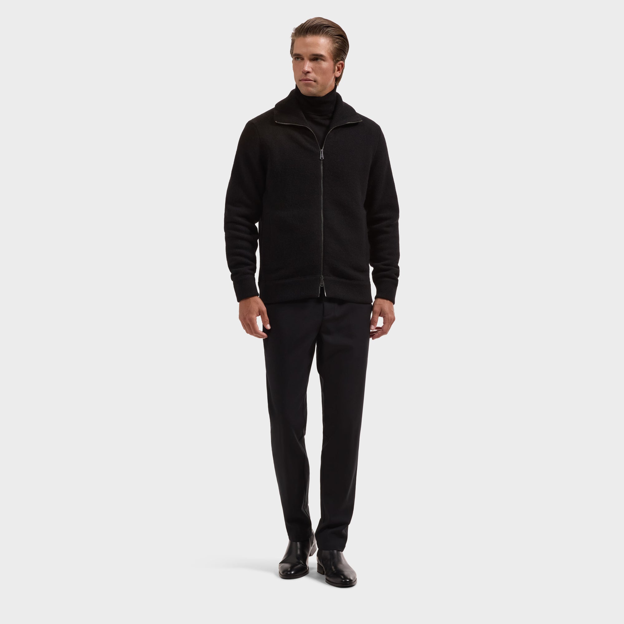 Melange Full Zip Sweater