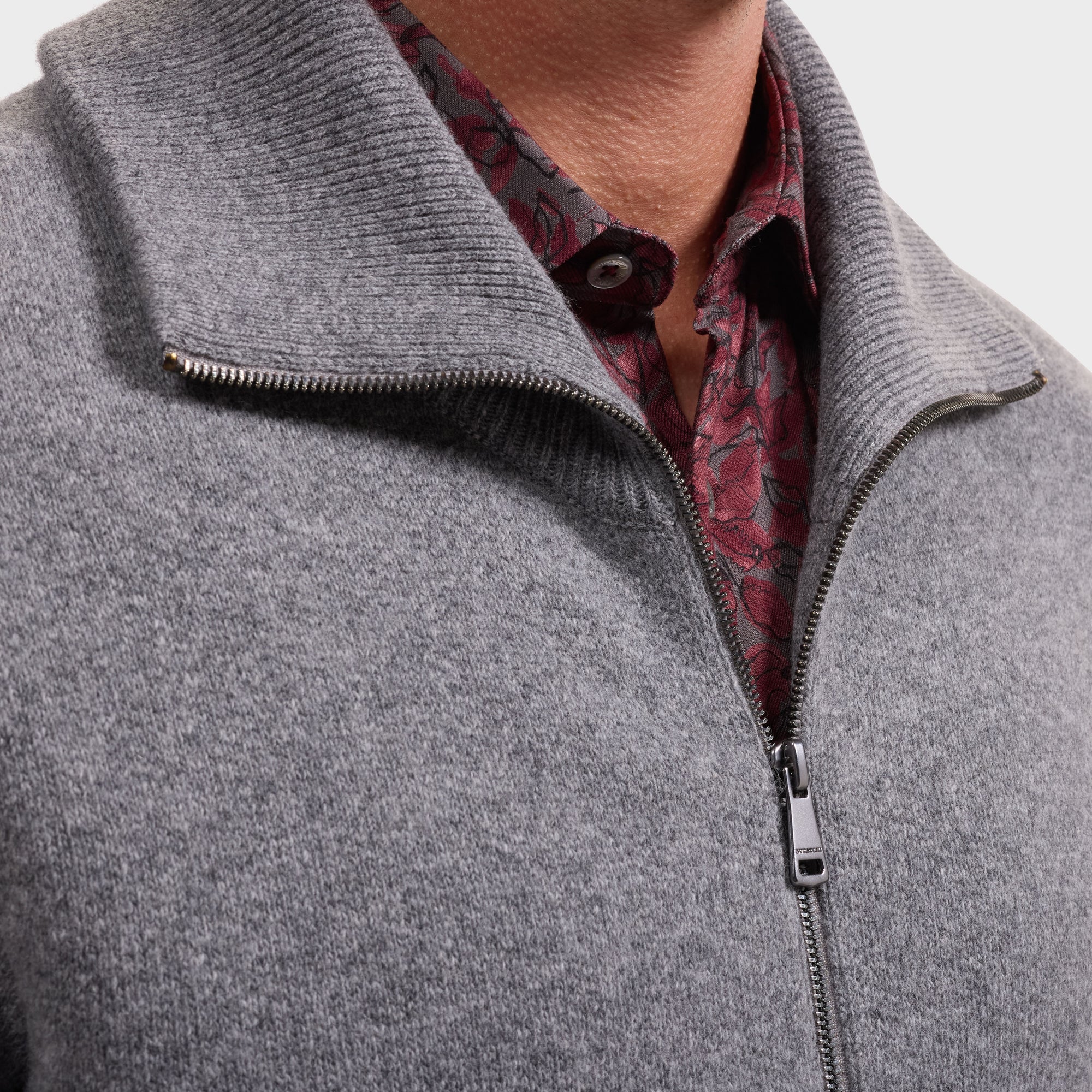 Melange Full Zip Sweater