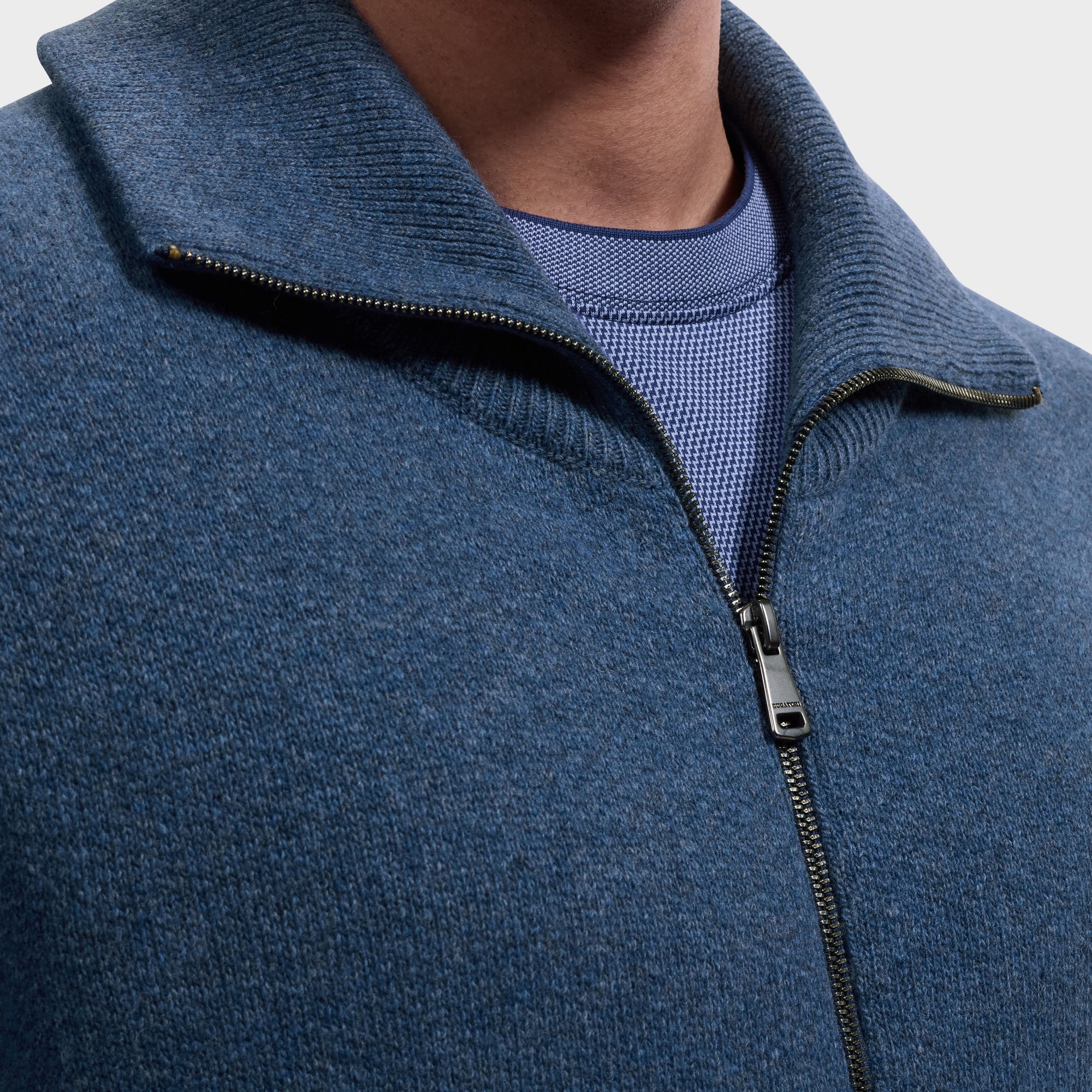 Melange Full Zip Sweater