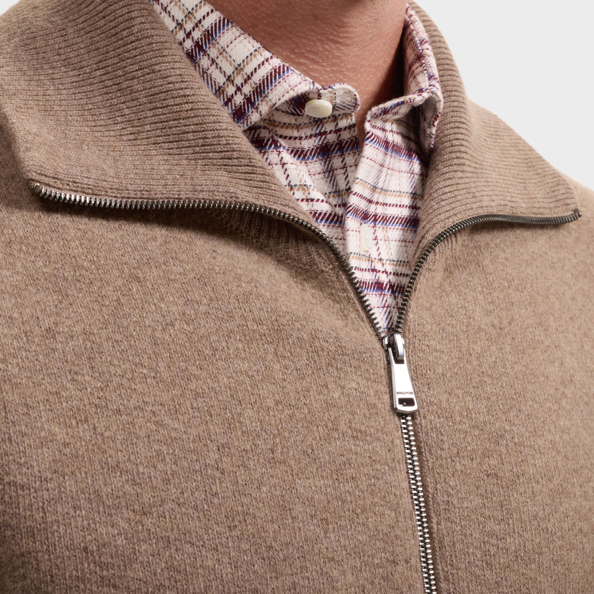 Melange Full Zip Sweater