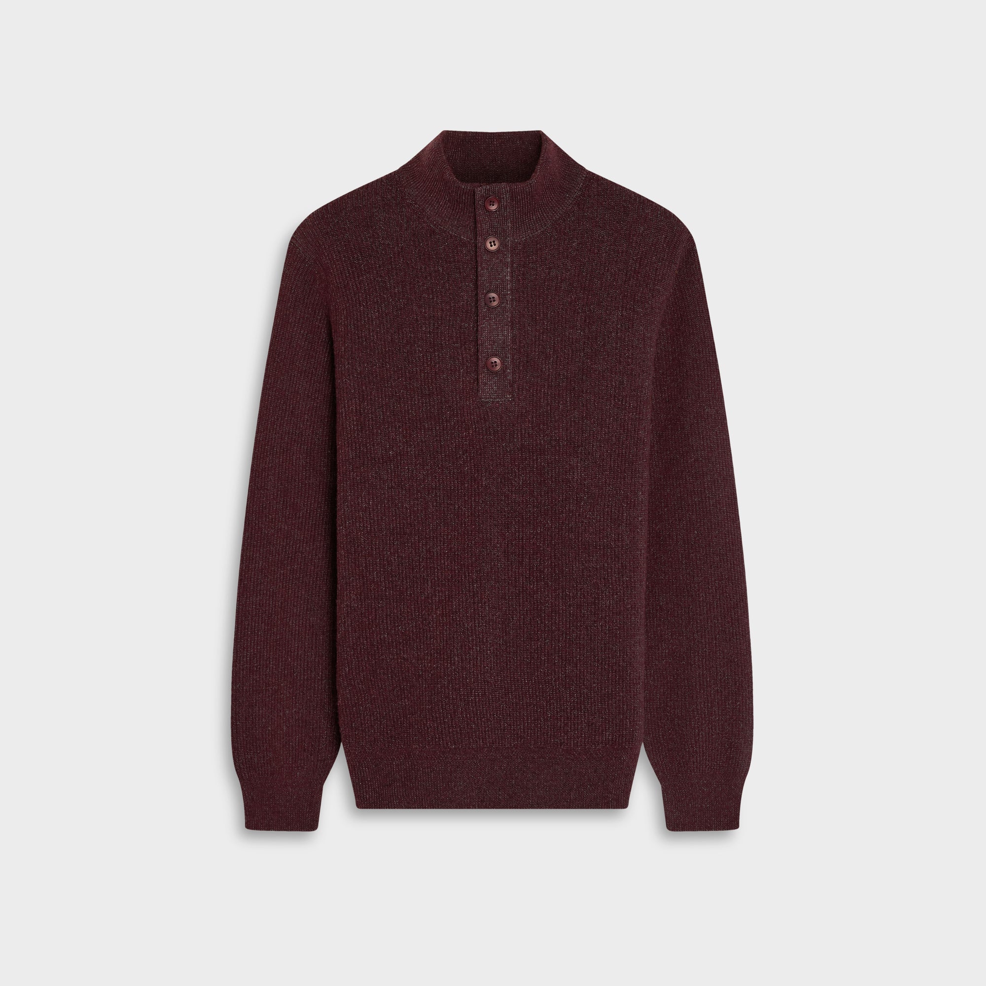 Two-Tone Rib Mock Neck Sweater