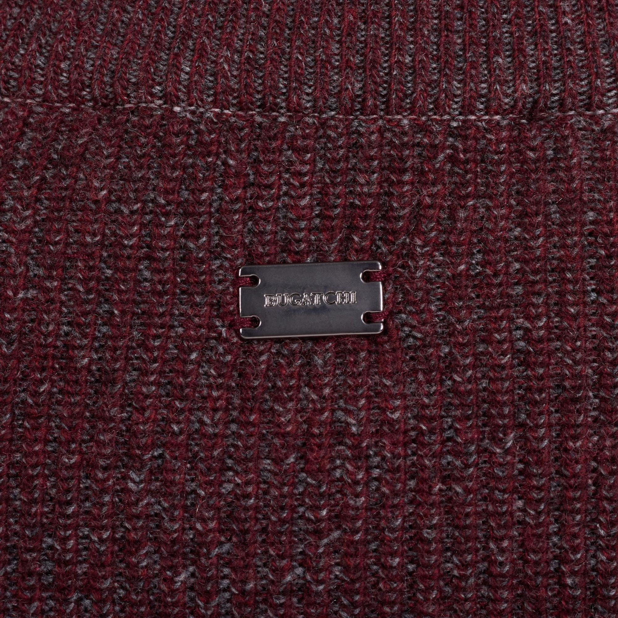 Two-Tone Rib Mock Neck Sweater