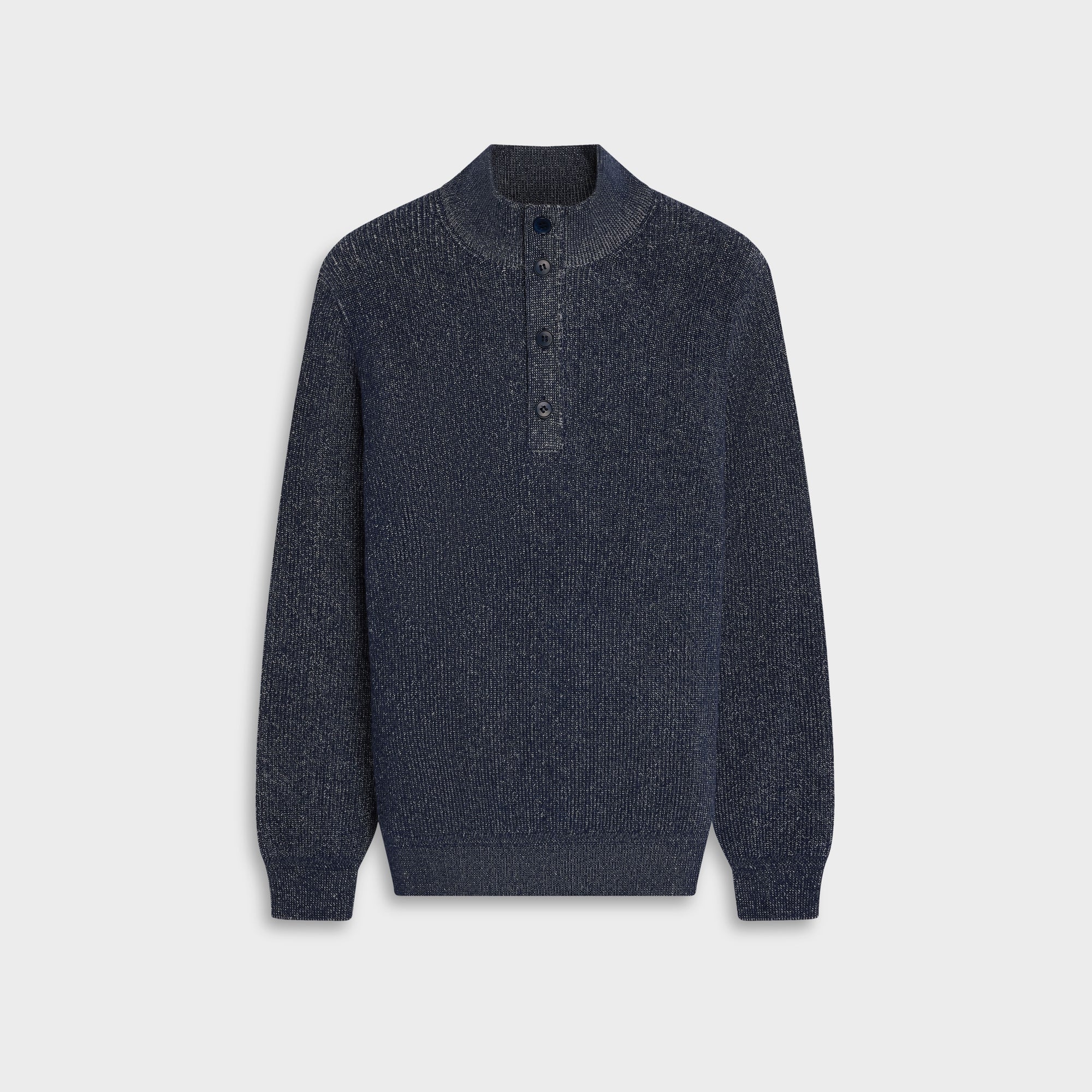 Two-Tone Rib Mock Neck Sweater
