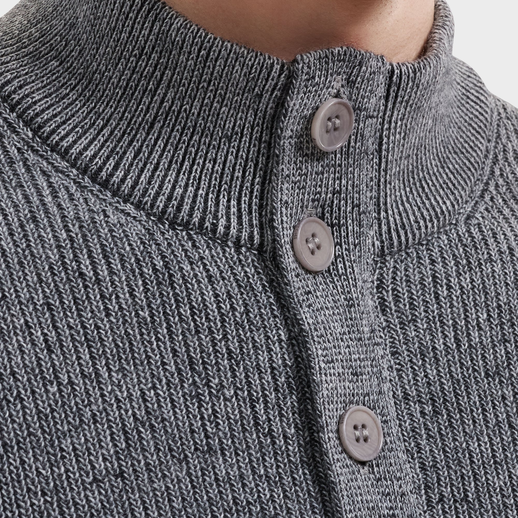 Two-Tone Rib Mock Neck Sweater