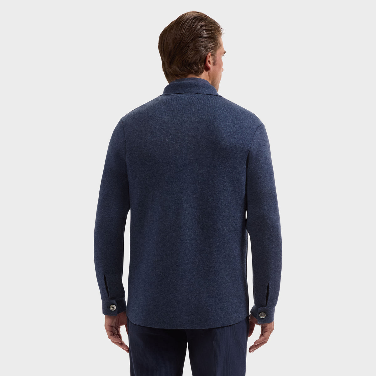 Double-Faced Heathered Shirt Sweater