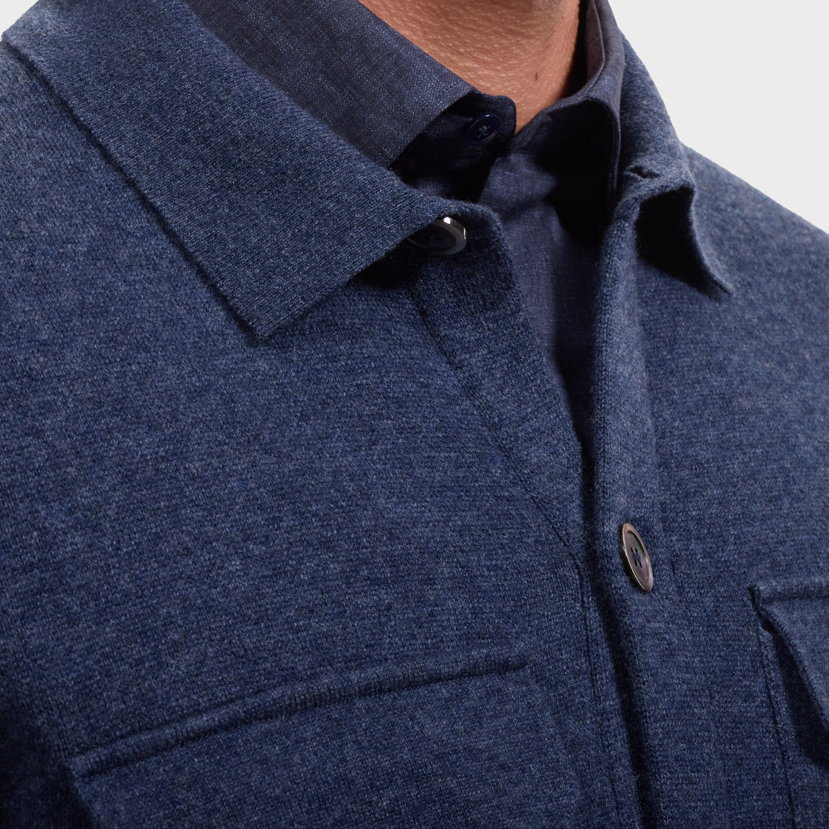 Double-Faced Heathered Shirt Sweater