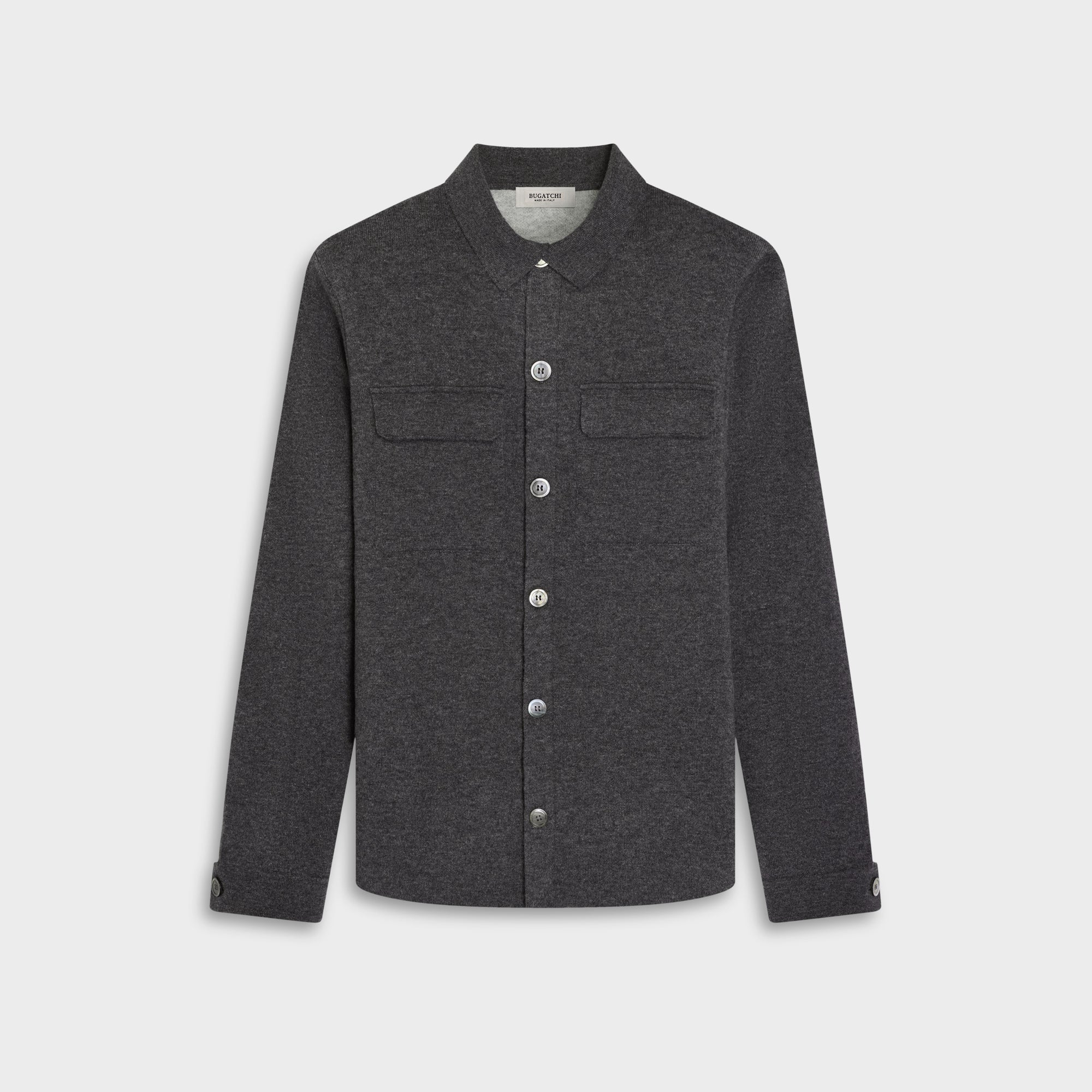 Double-Faced Heathered Shirt Sweater