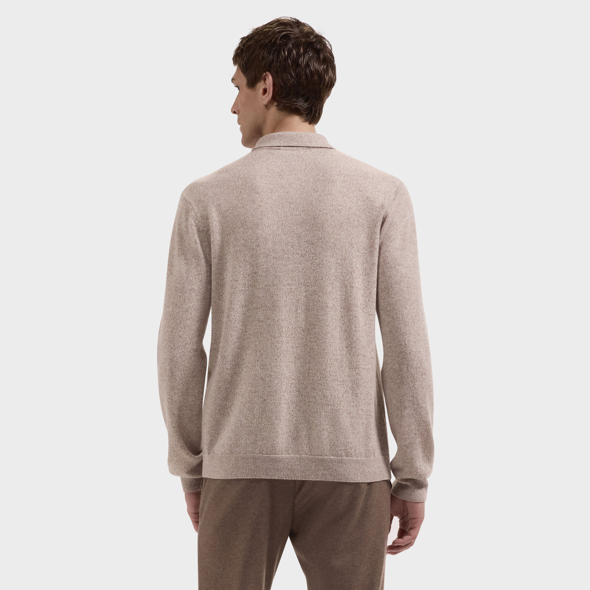 Heathered Quarter-Zip Polo Sweater