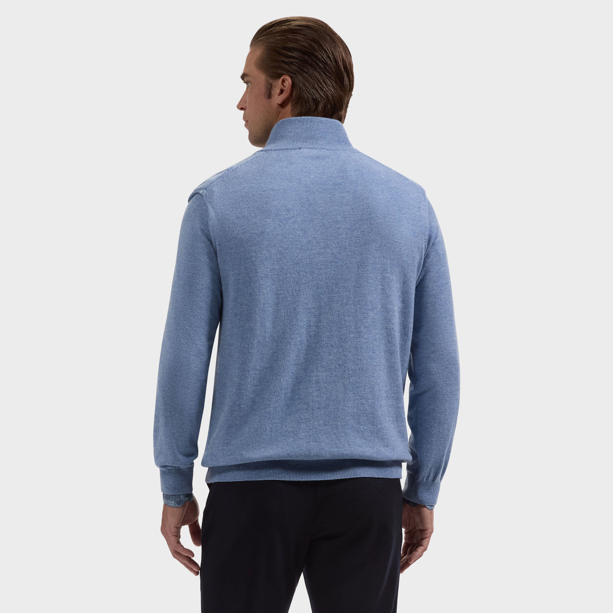 Braided Chevron Quarter-Zip Sweater