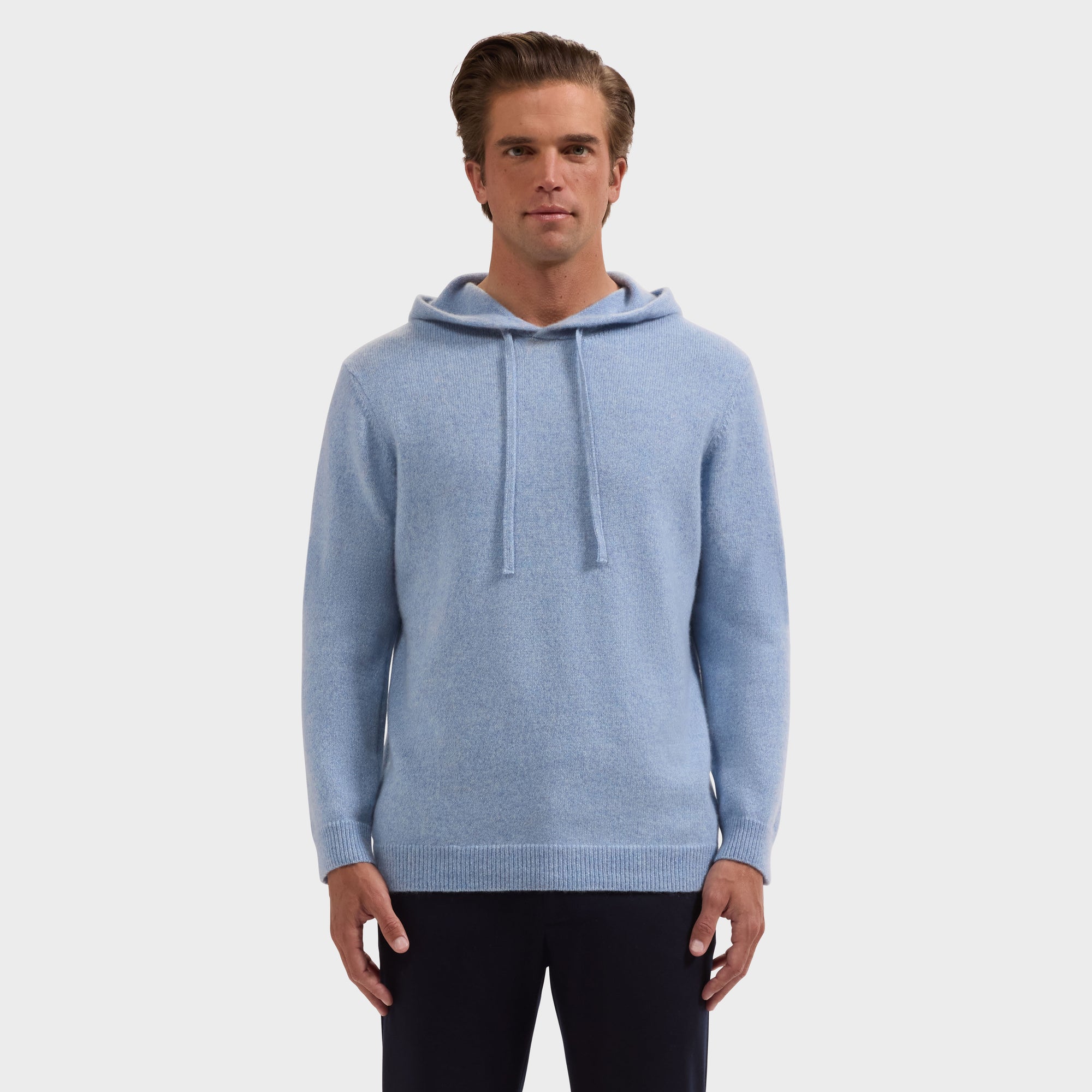 Melange Cashmere & Silk Hoodie Sweater