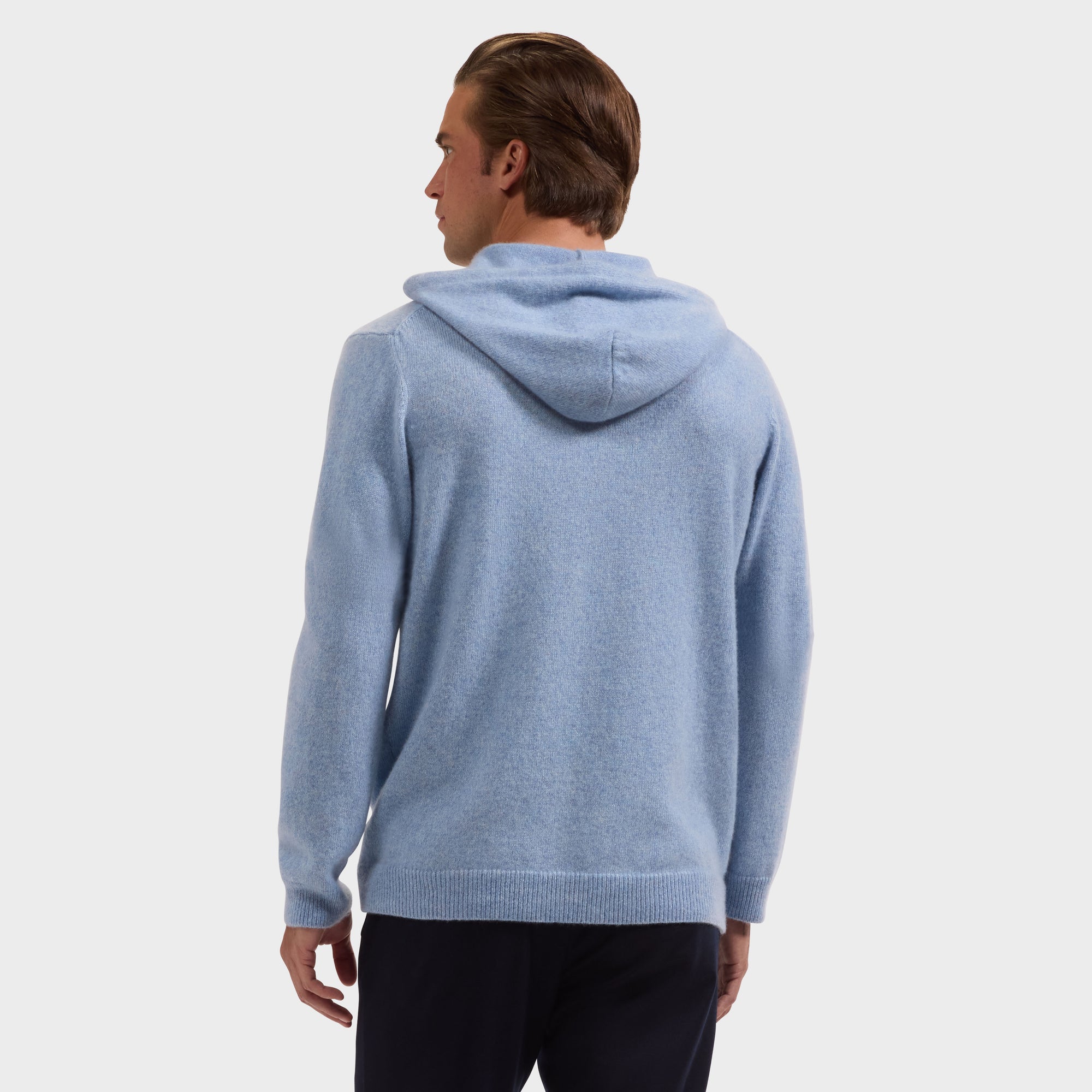 Melange Cashmere & Silk Hoodie Sweater