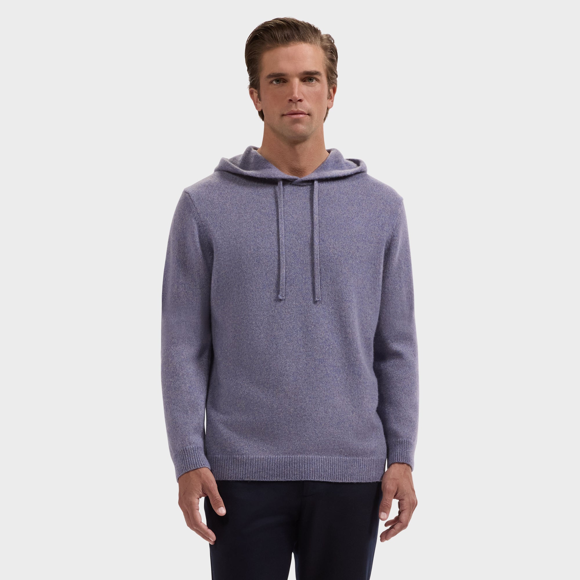Melange Cashmere & Silk Hoodie Sweater