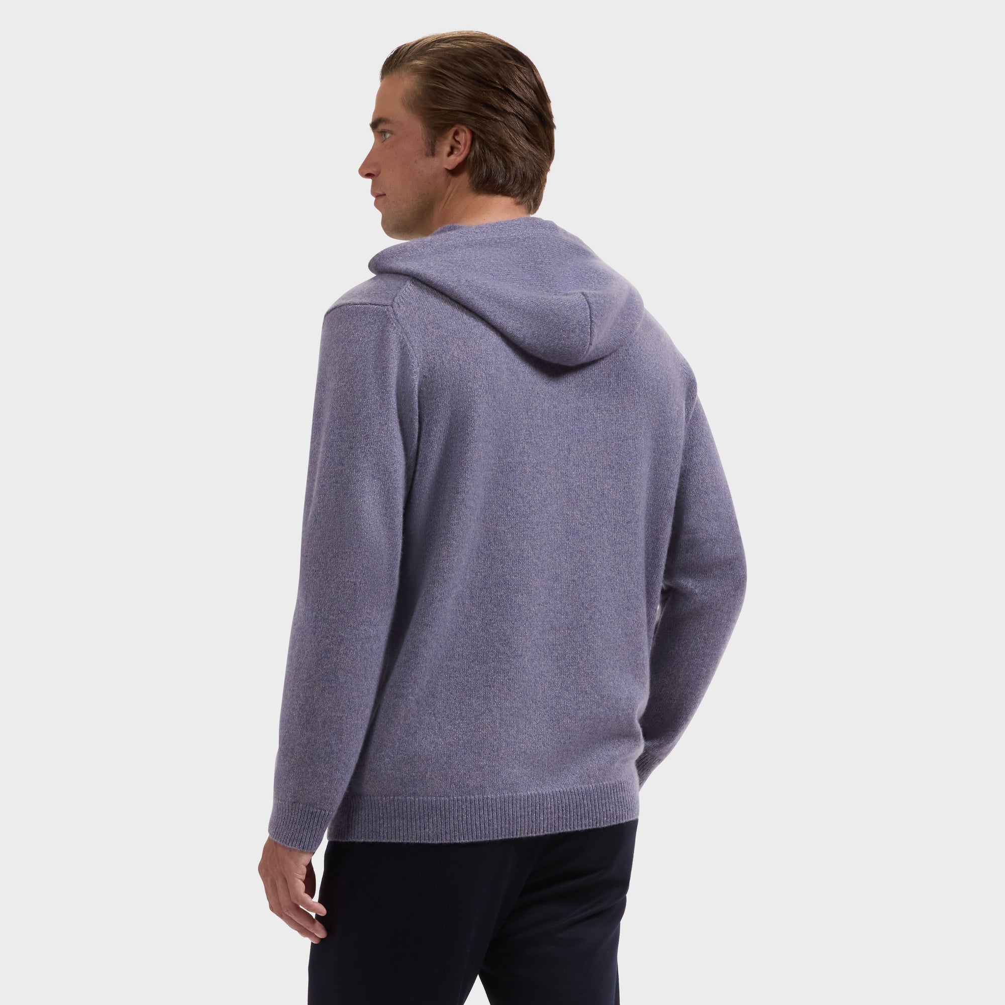 Melange Cashmere & Silk Hoodie Sweater