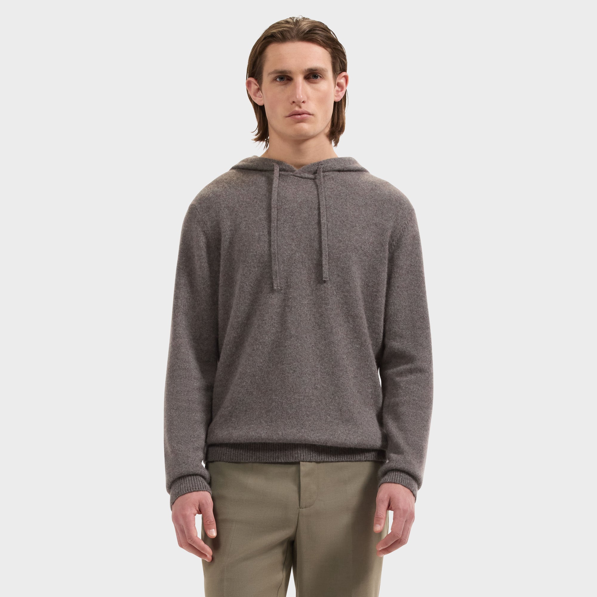 Melange Cashmere & Silk Hoodie Sweater