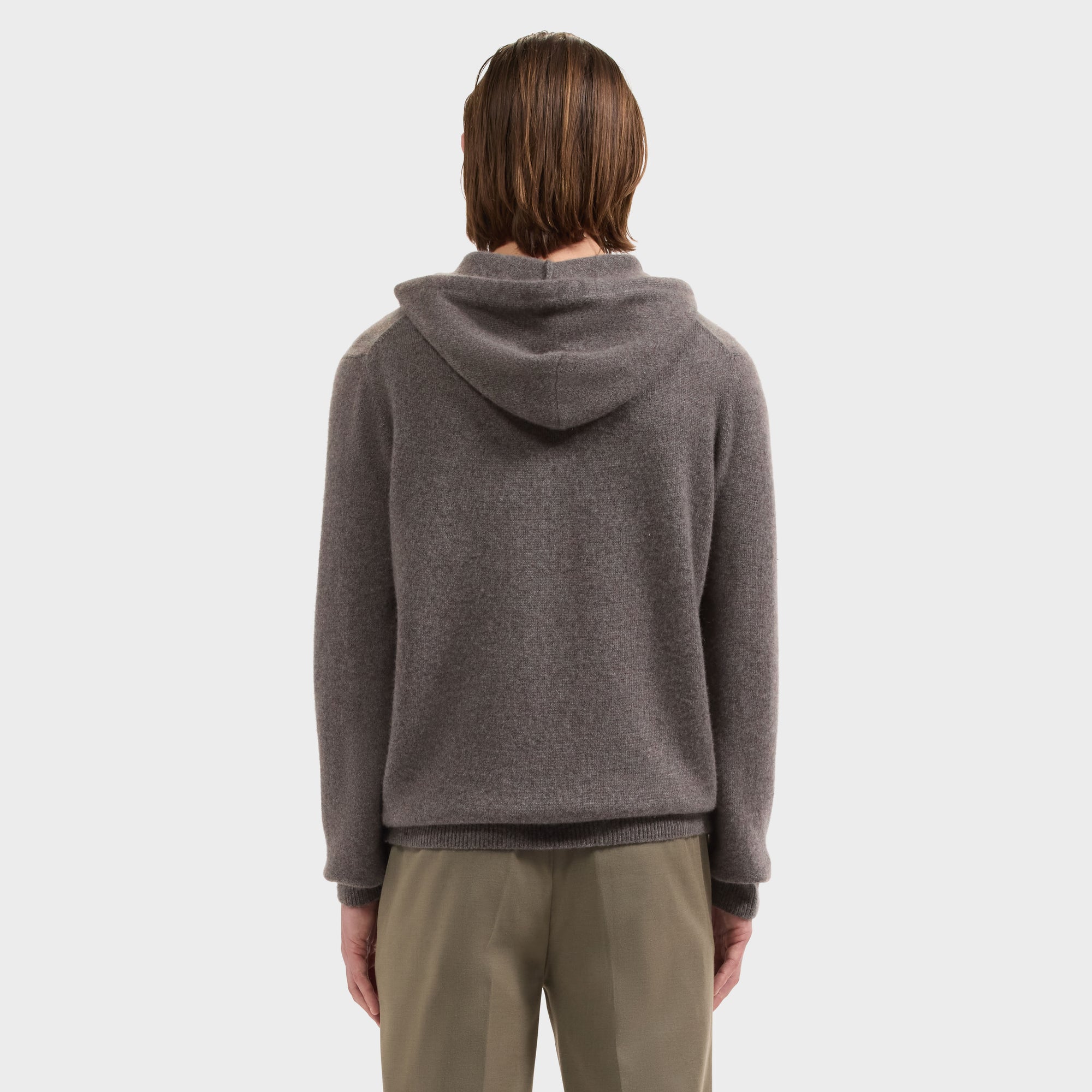 Melange Cashmere & Silk Hoodie Sweater