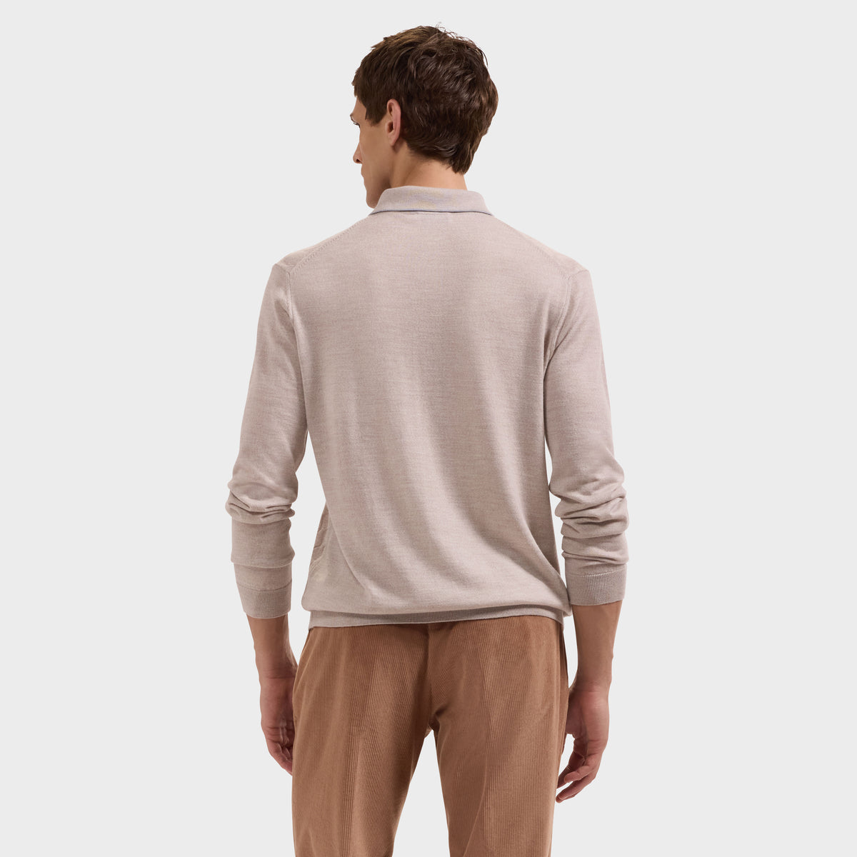 Diamond Merino & Silk Polo Sweater