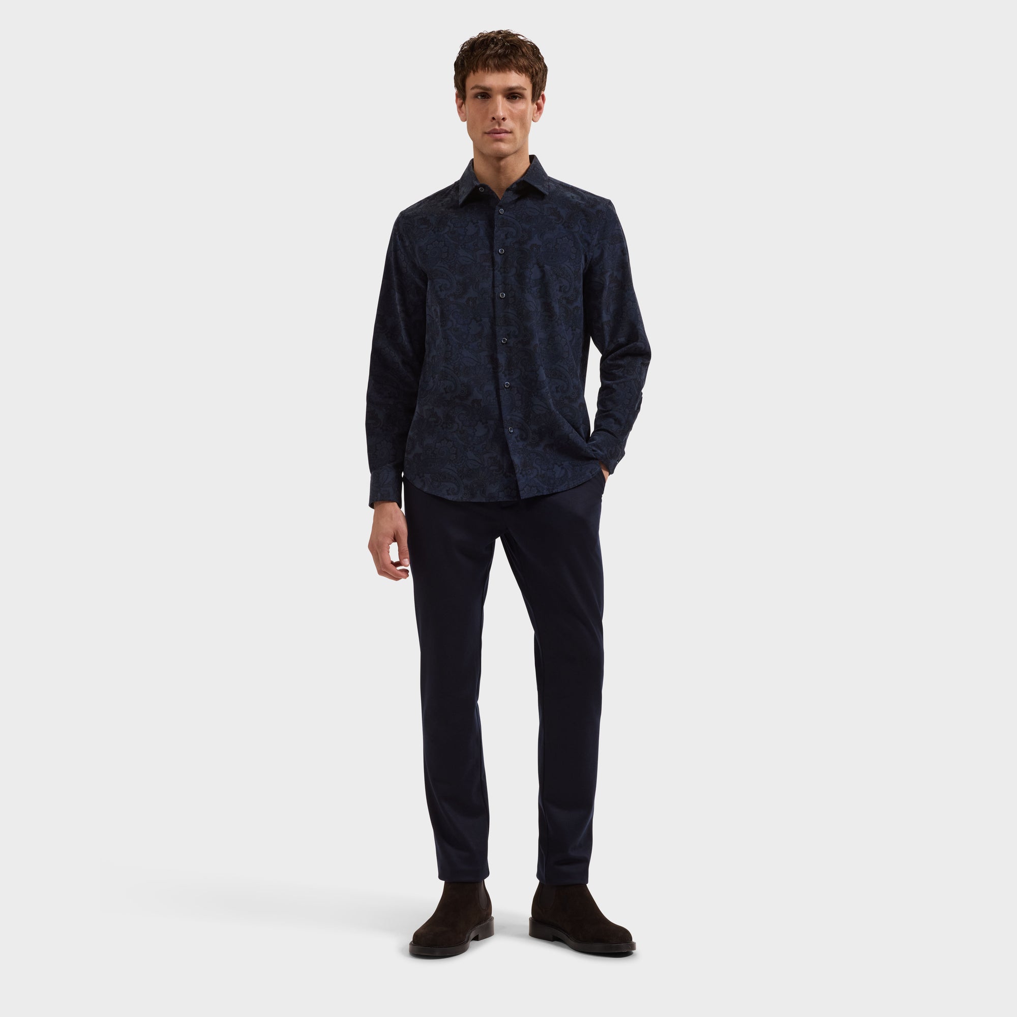 Julian Micro Corduroy Paisley Shirt