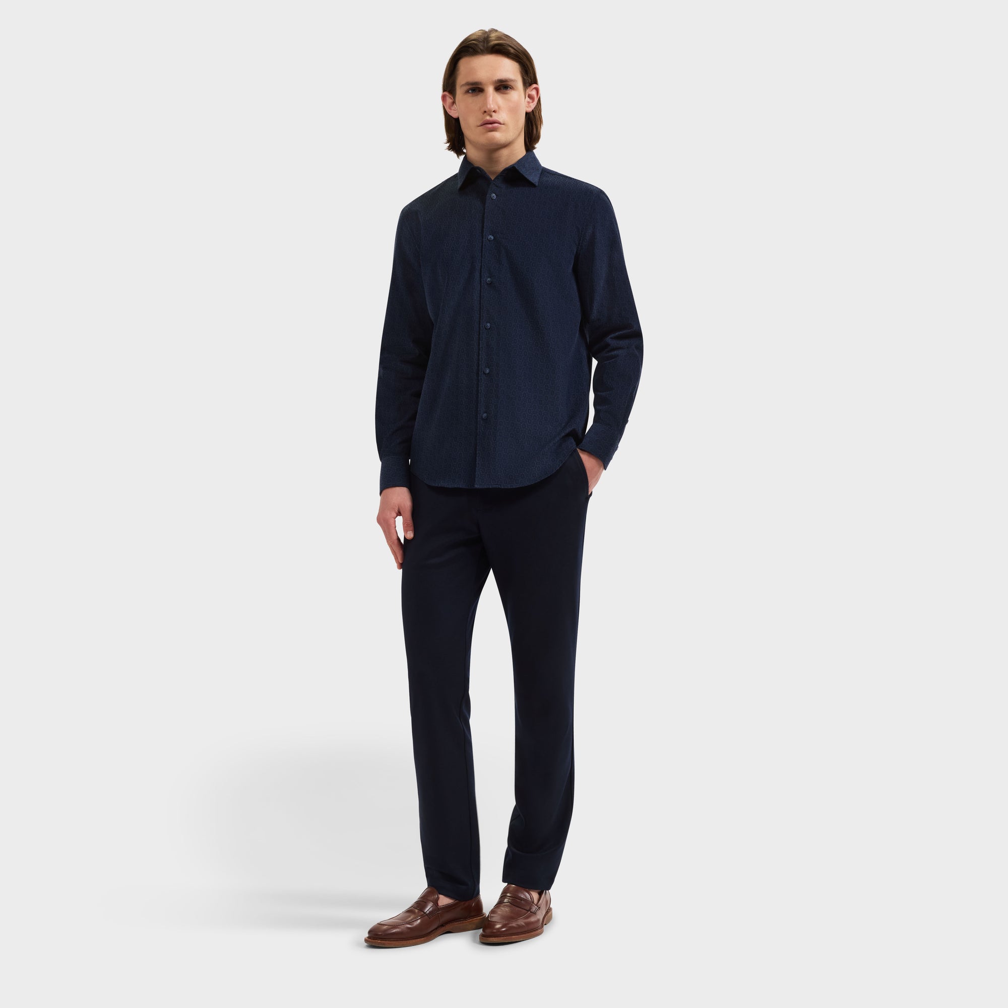 Alvin Micro Corduroy Medallion Shirt