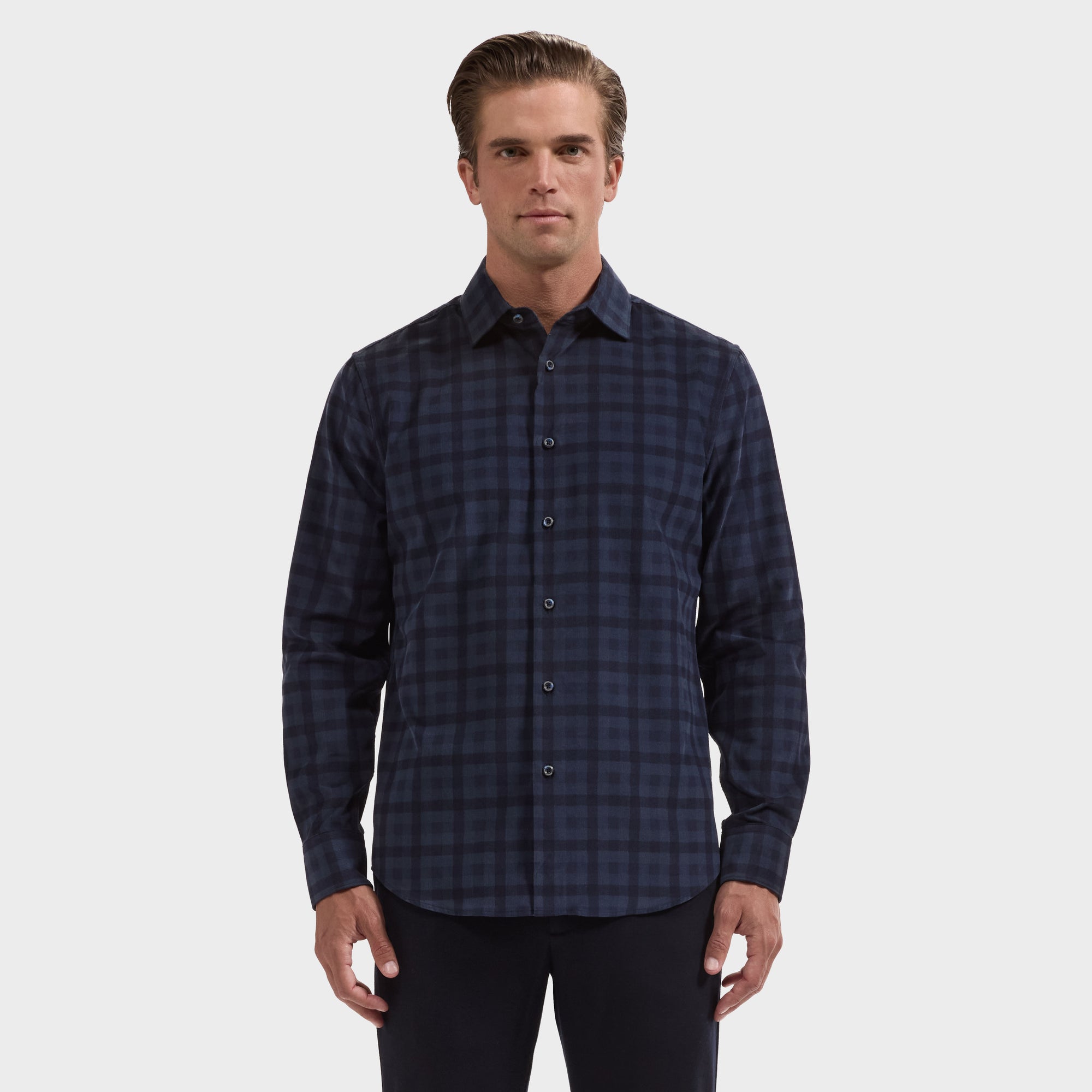 Axel Micro Corduroy Plaid Shirt