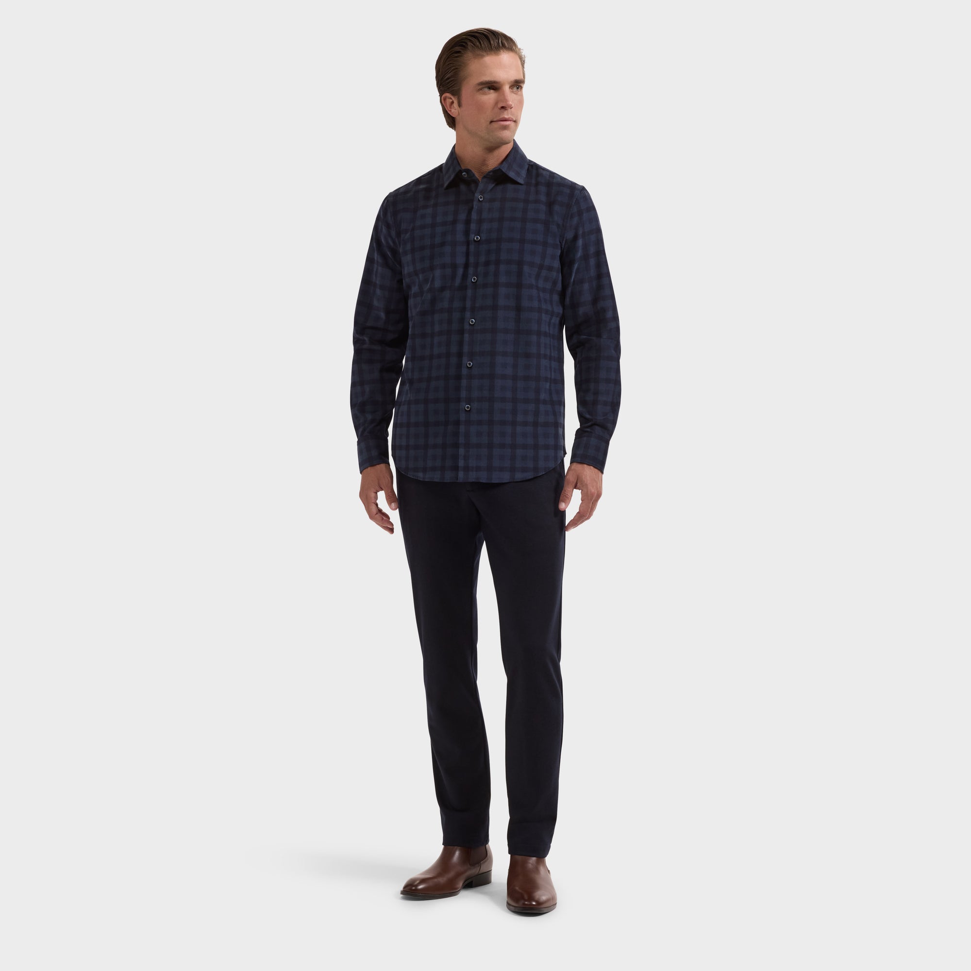 Axel Micro Corduroy Plaid Shirt