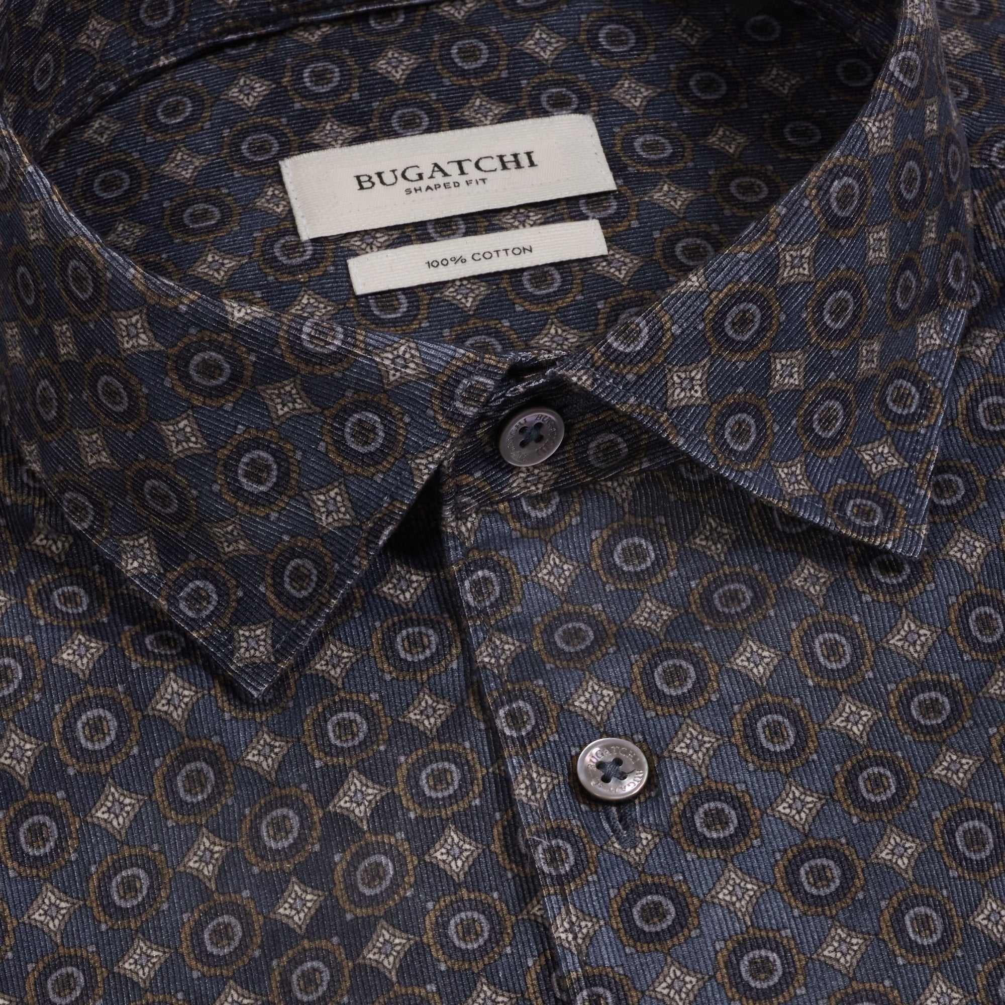 Alvin Micro Corduroy Medallion Shirt