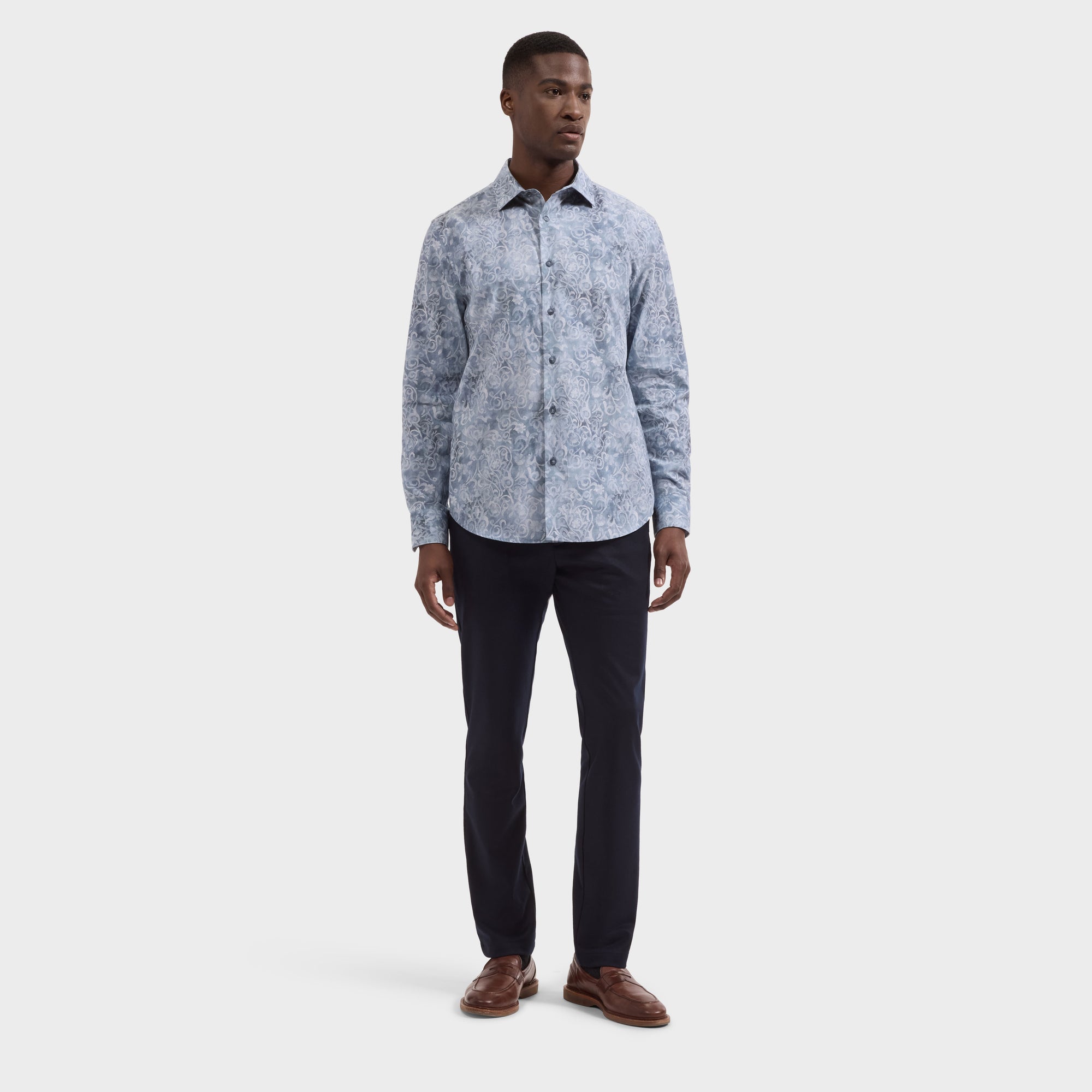 Axel Watercolor Damask Shirt