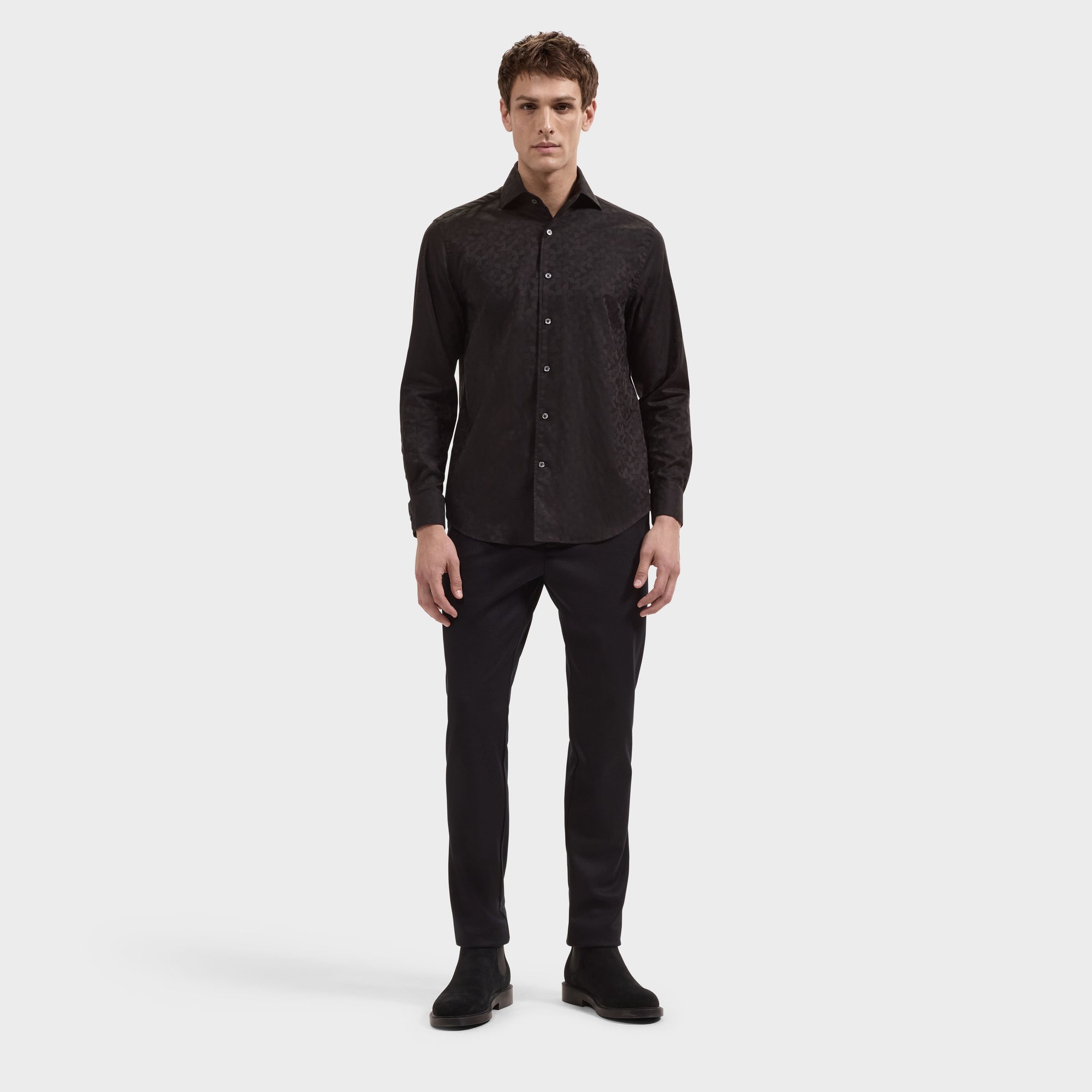 Alvin Tonal Geometric Jacquard Shirt