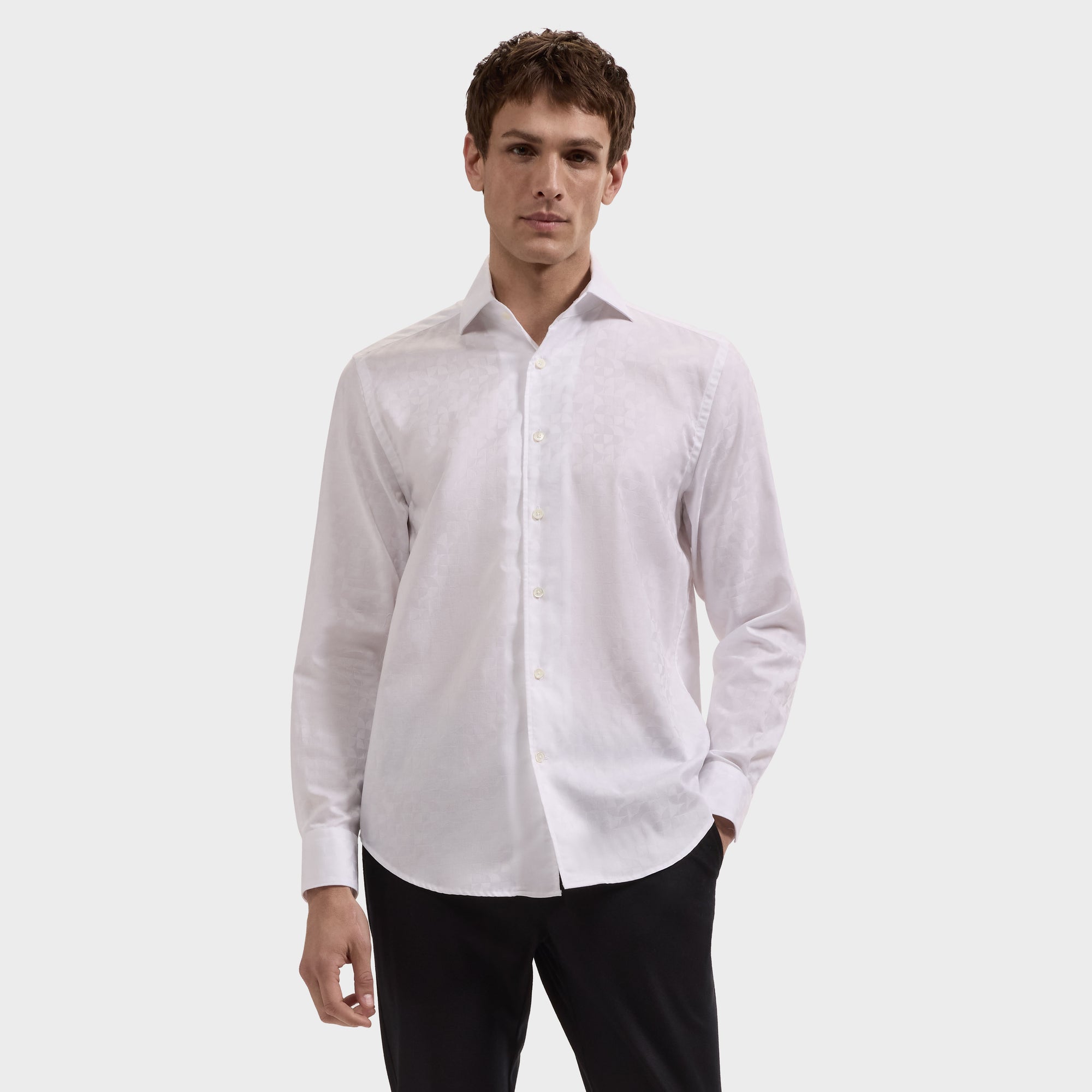 Alvin Tonal Geometric Jacquard Shirt