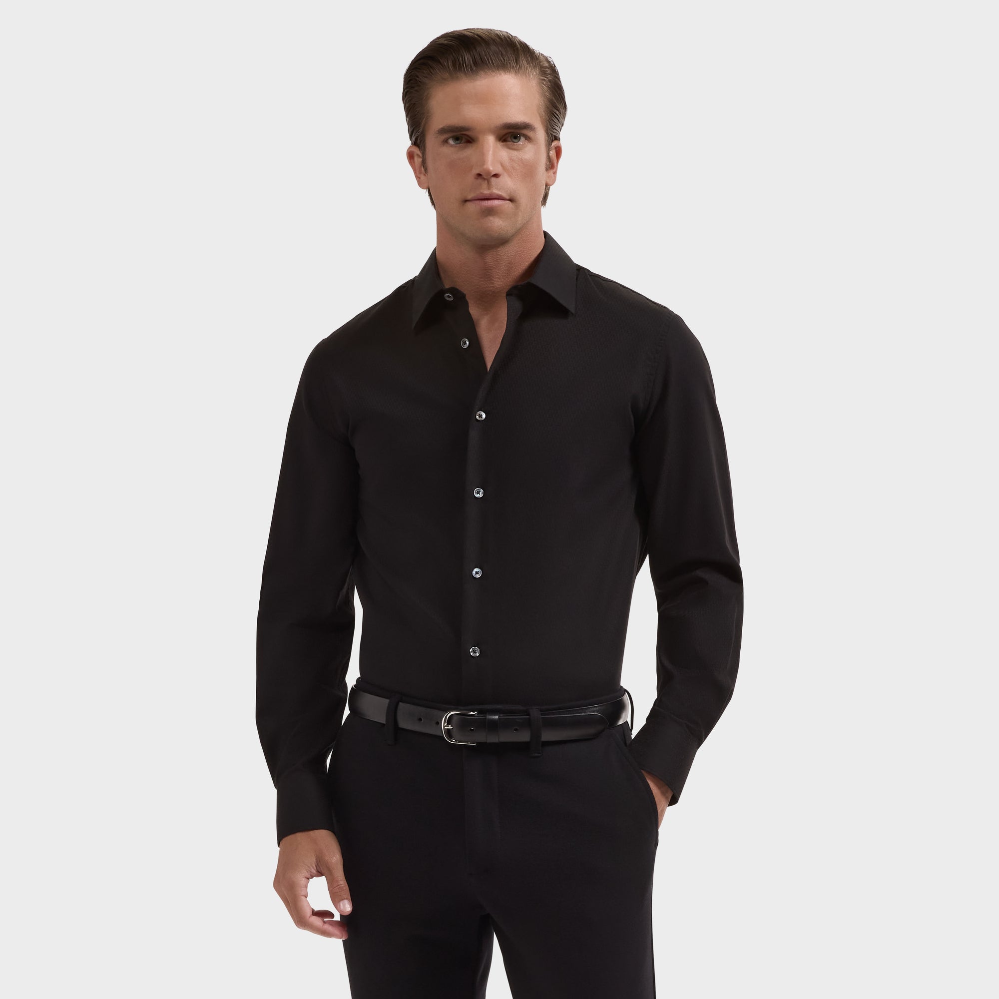 Julian Tonal Geometric Jacquard Shirt