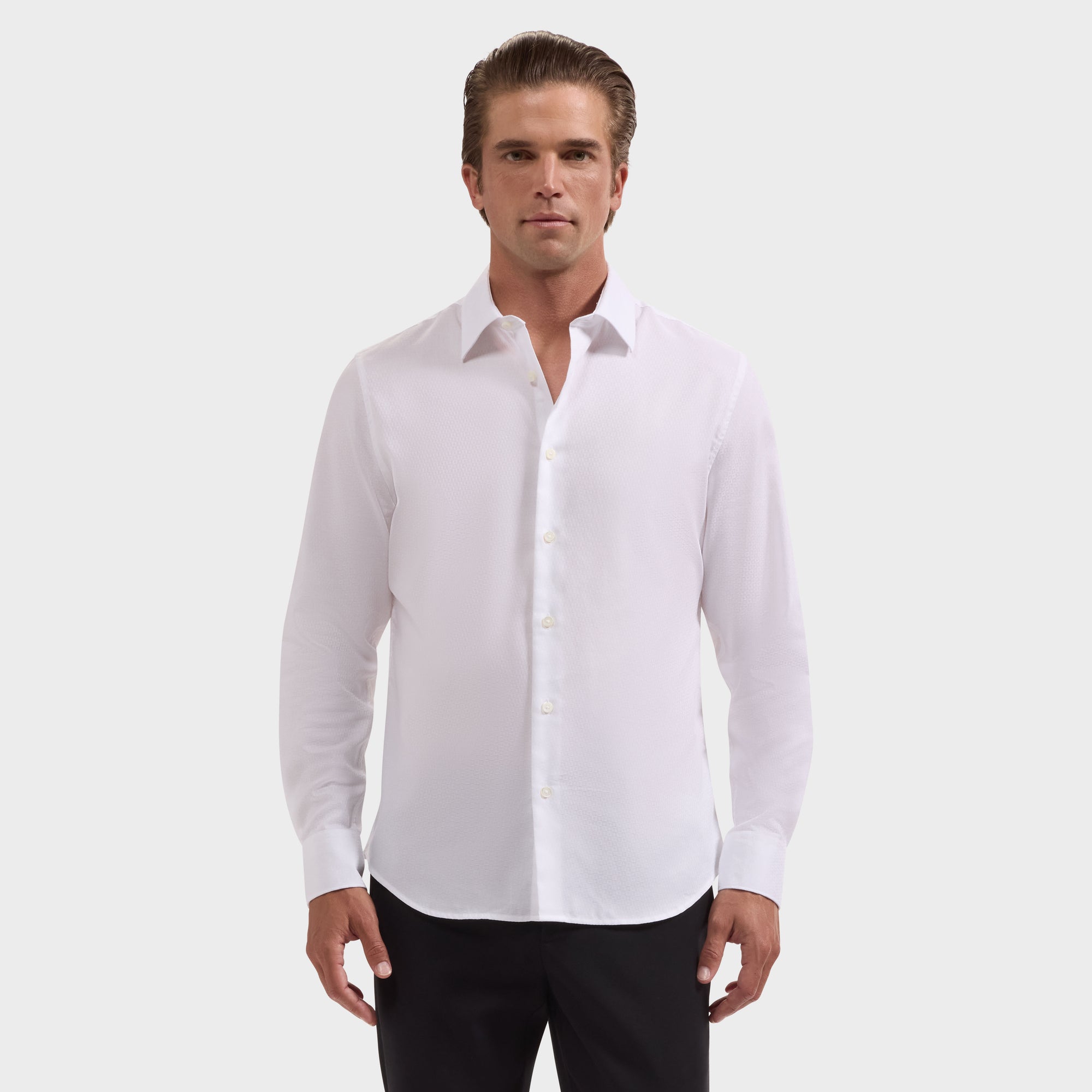 Julian Tonal Geometric Jacquard Shirt