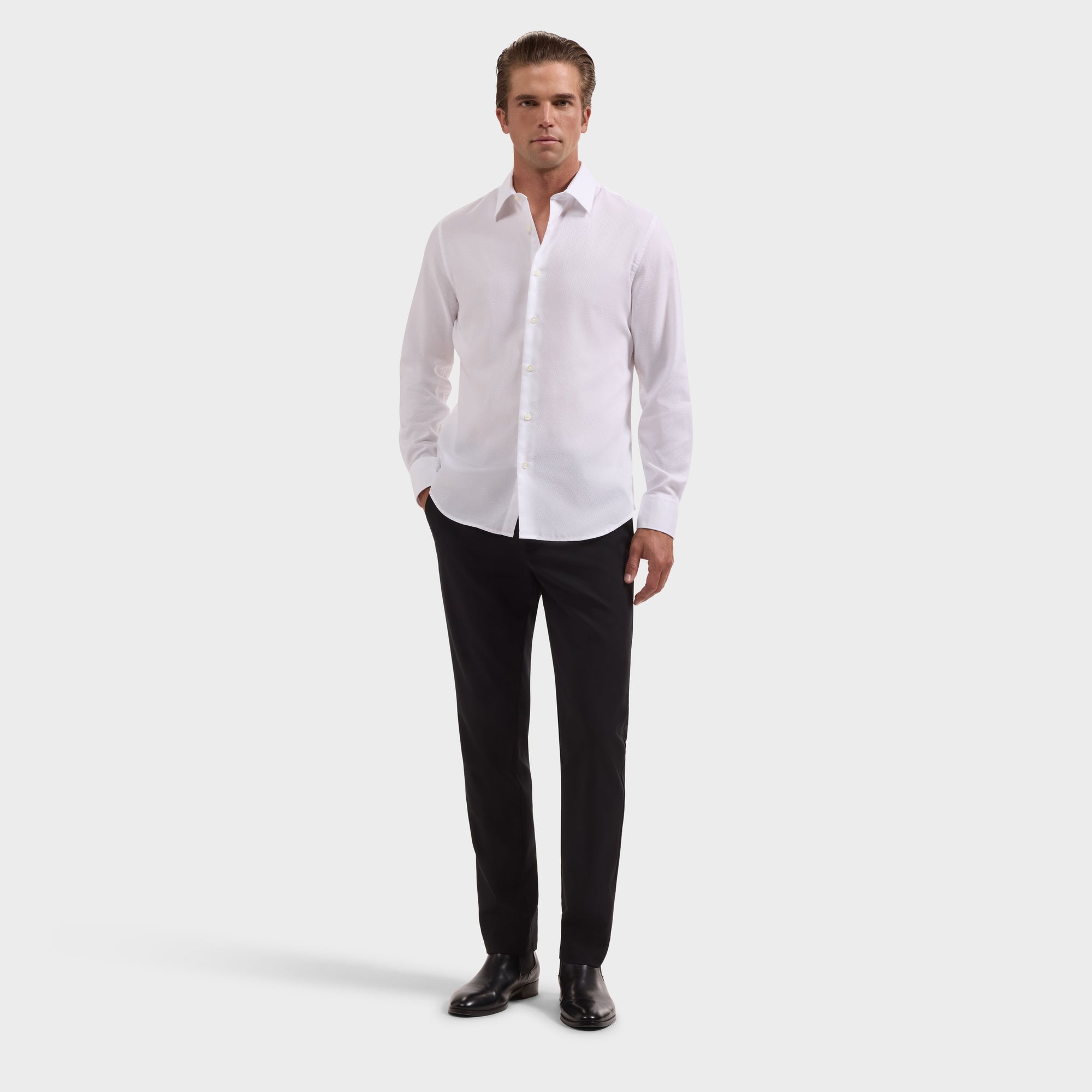 Julian Tonal Geometric Jacquard Shirt