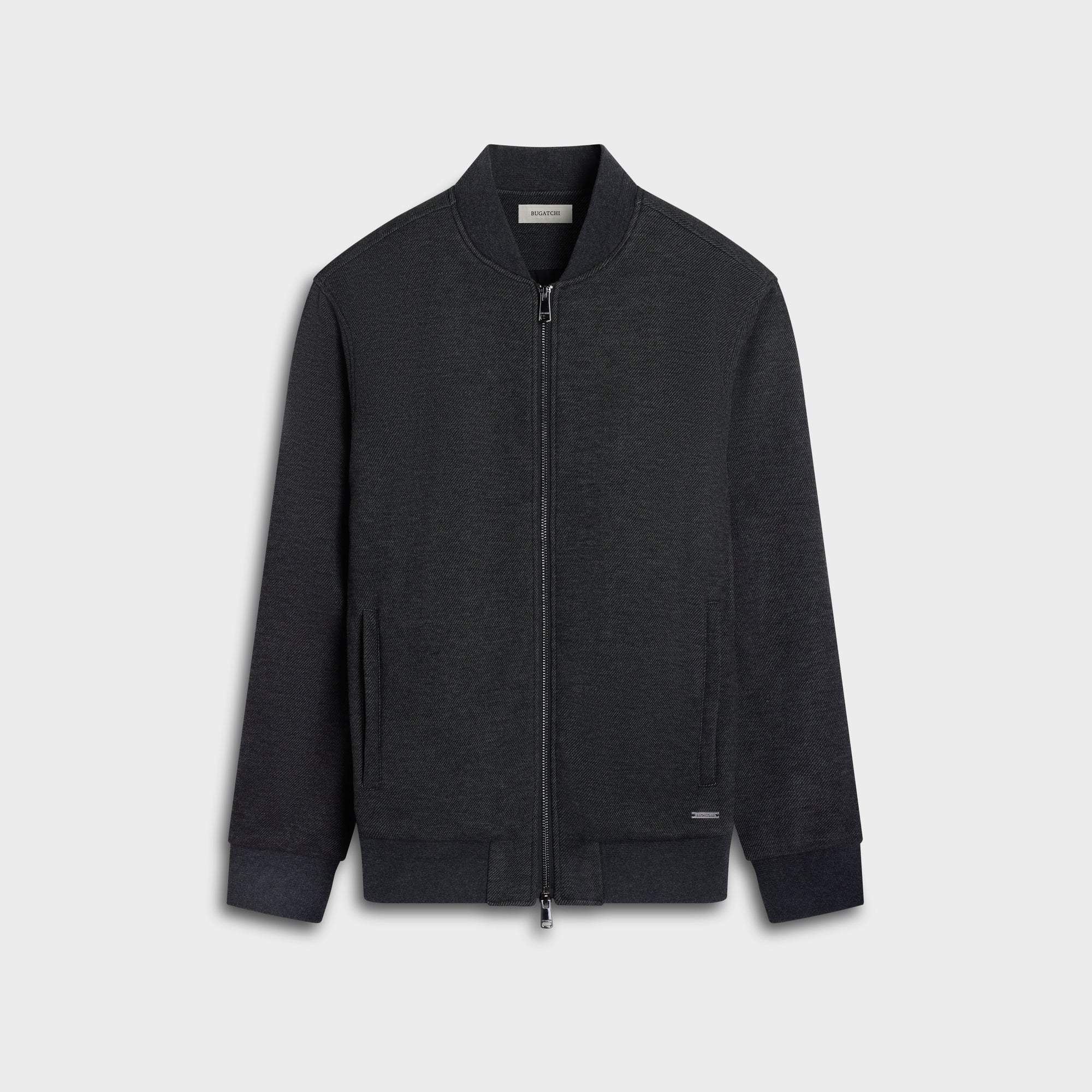 Textured Knit Bomber Jacket