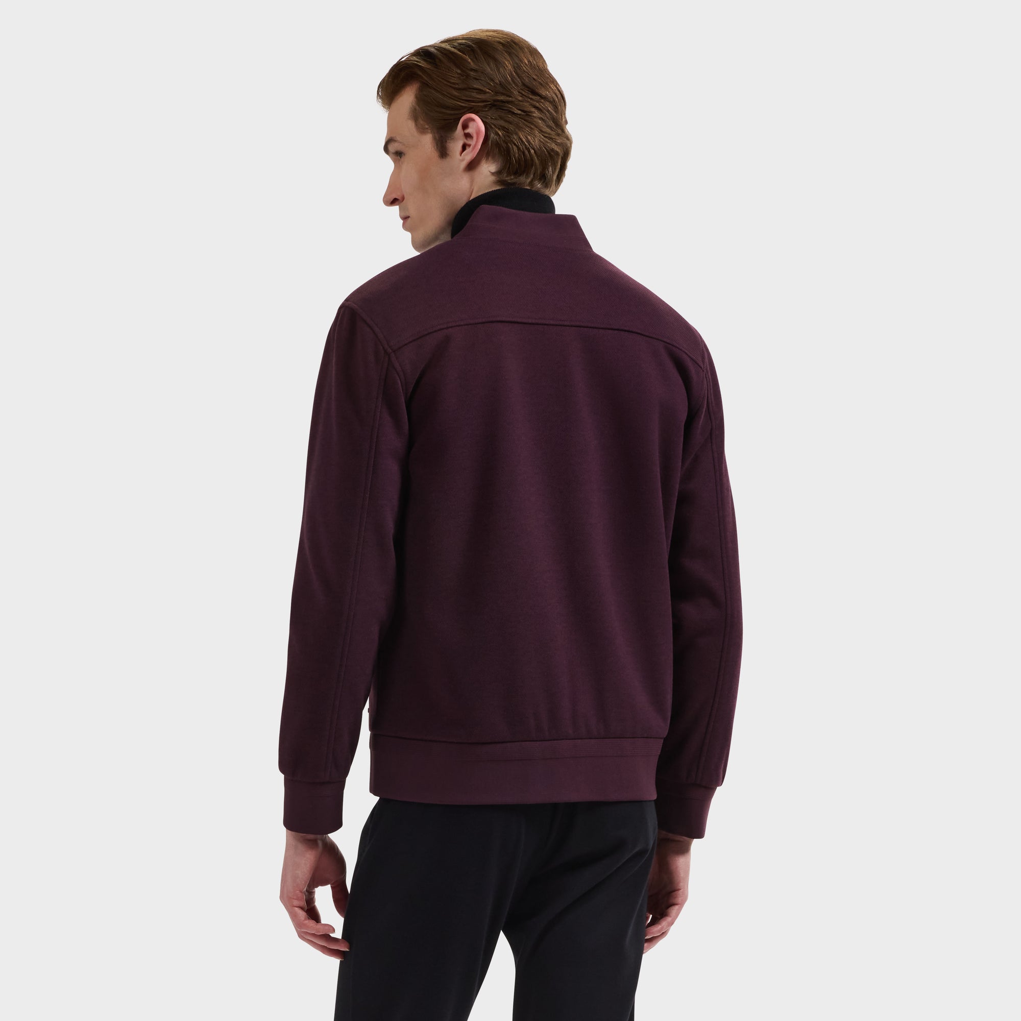 Textured Knit Bomber Jacket