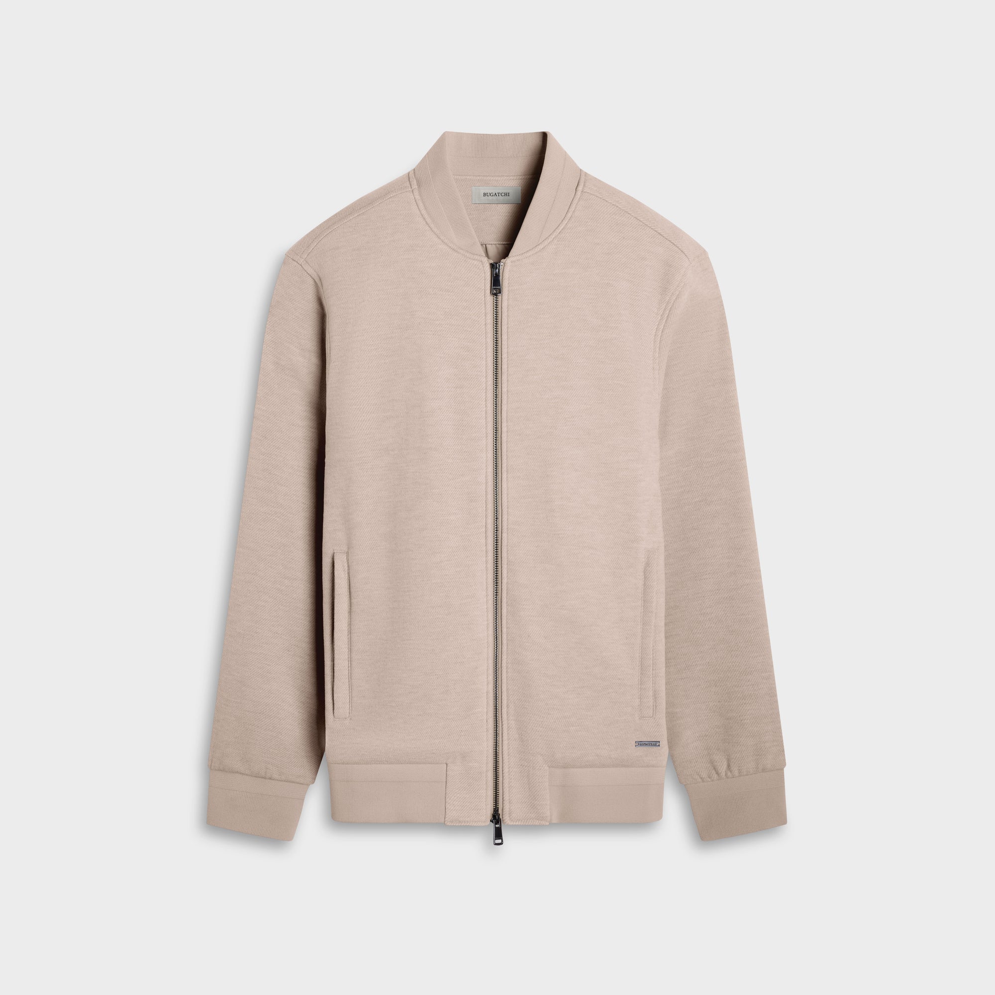 Textured Knit Bomber Jacket