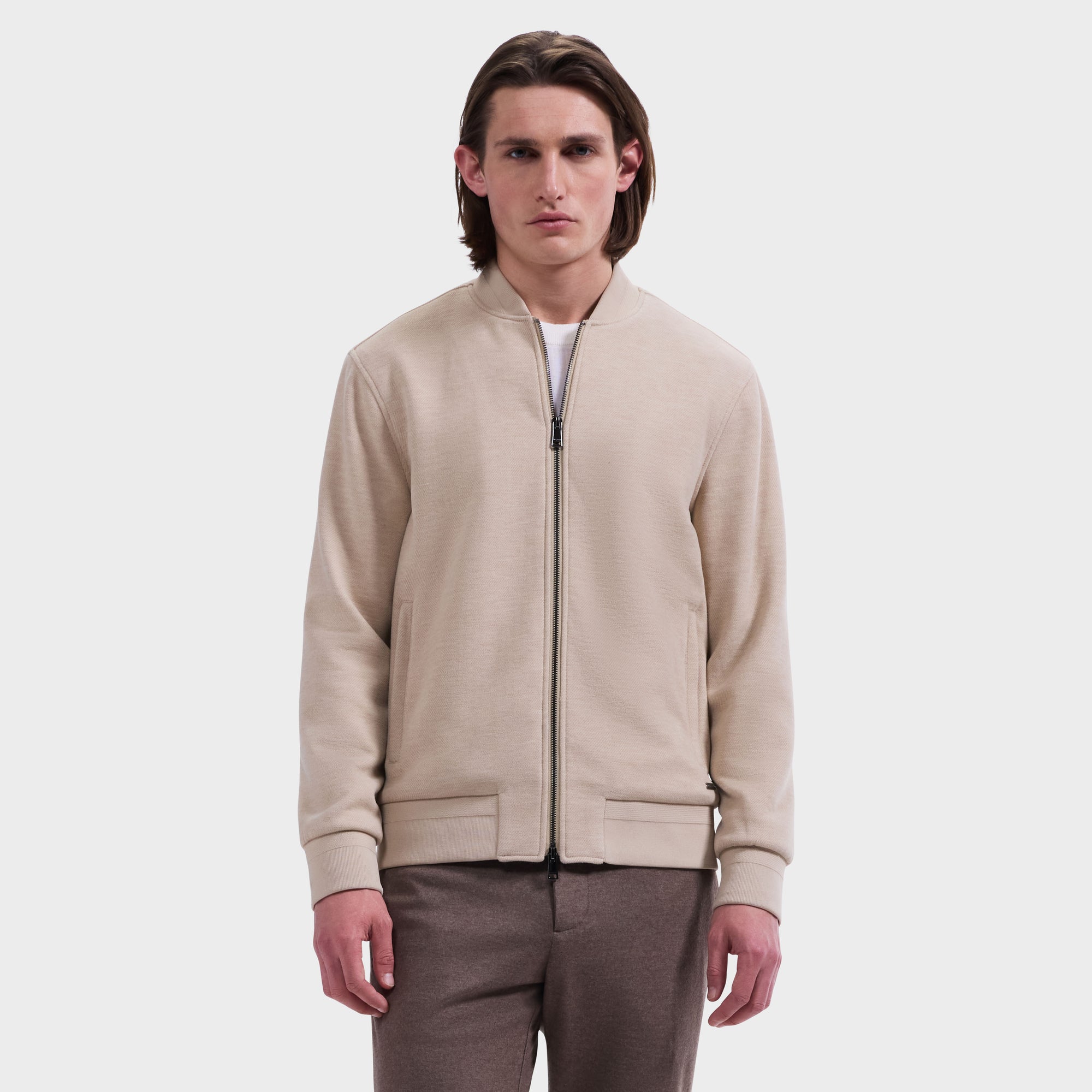 Textured Knit Bomber Jacket