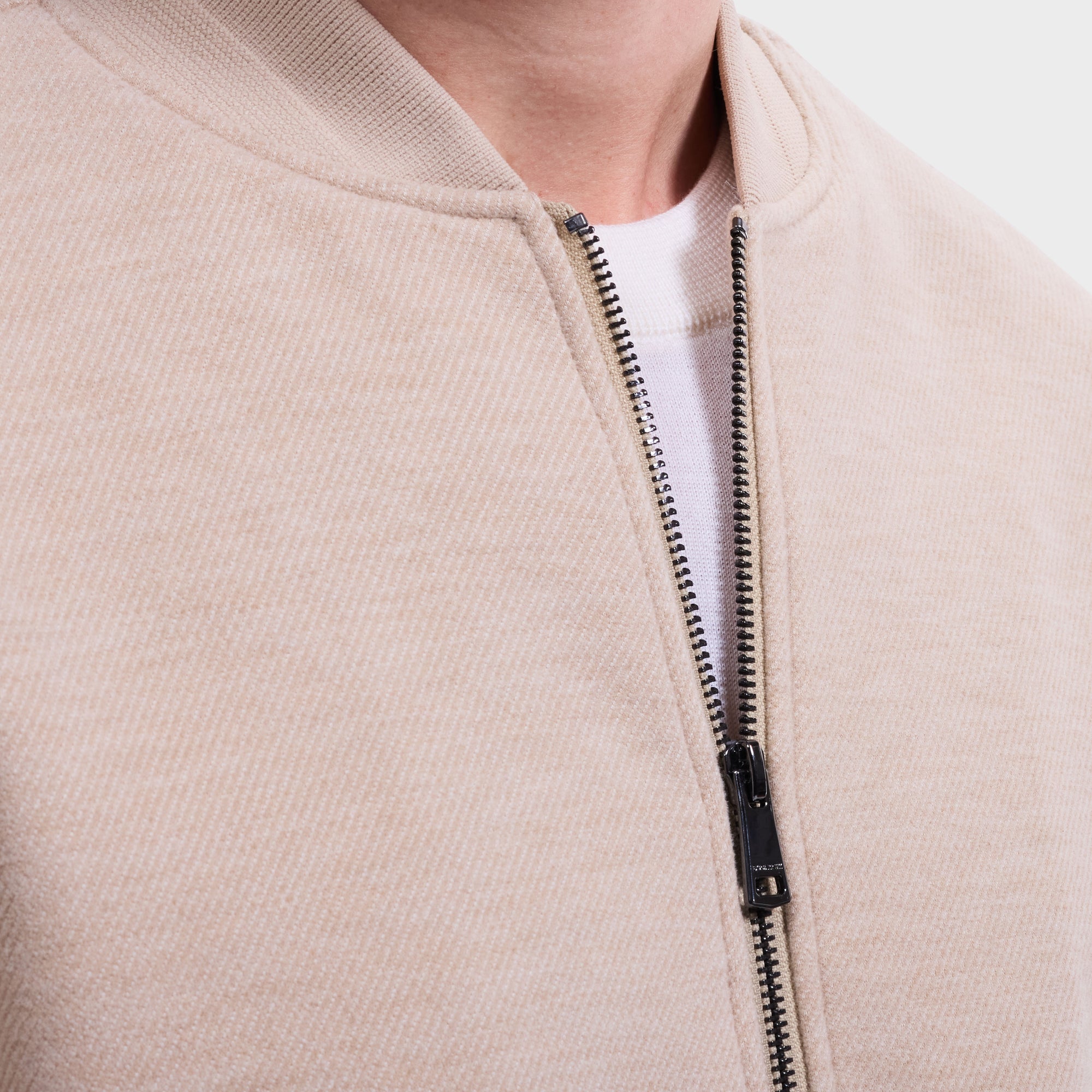 Textured Knit Bomber Jacket