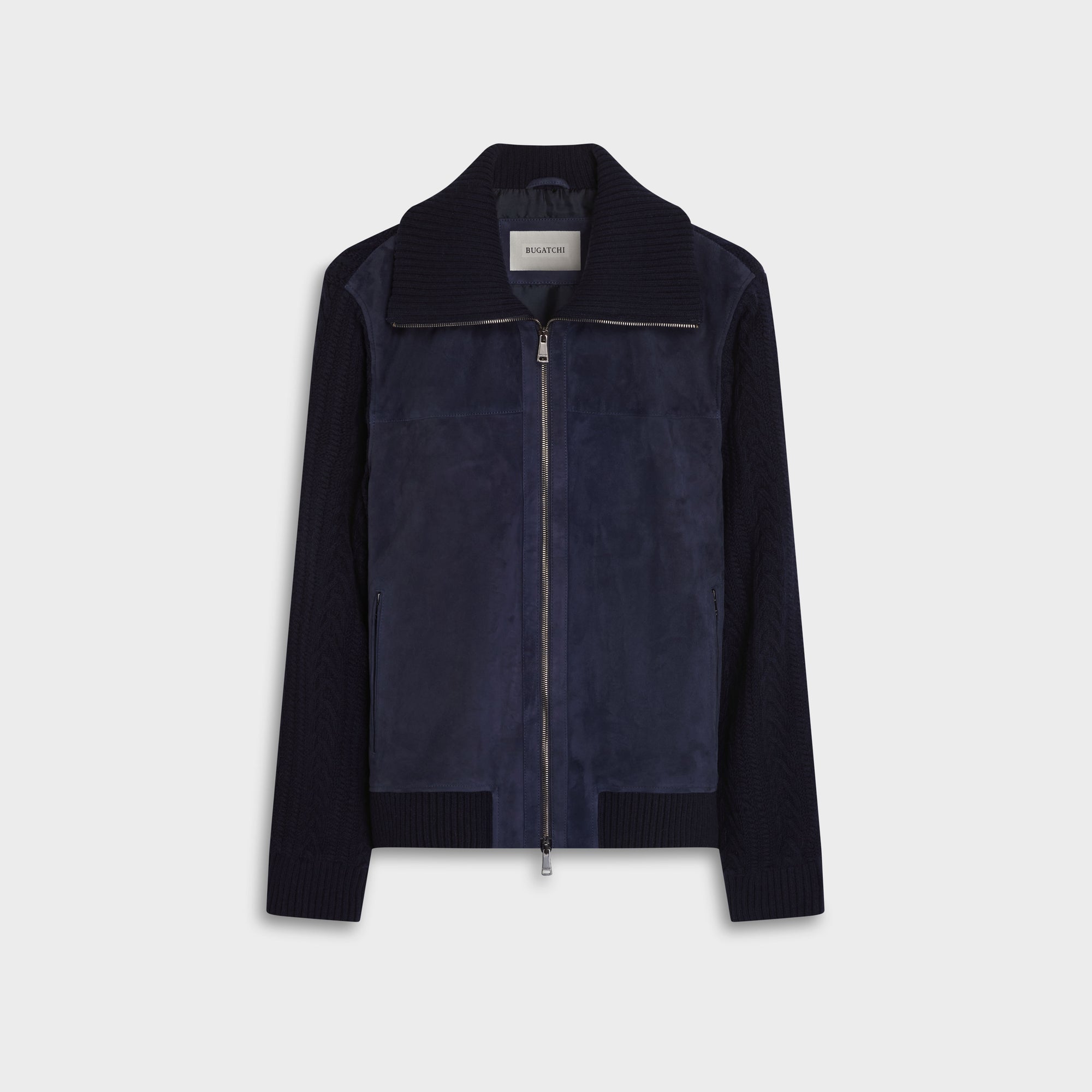Suede & Cable Knit Hybrid Jacket